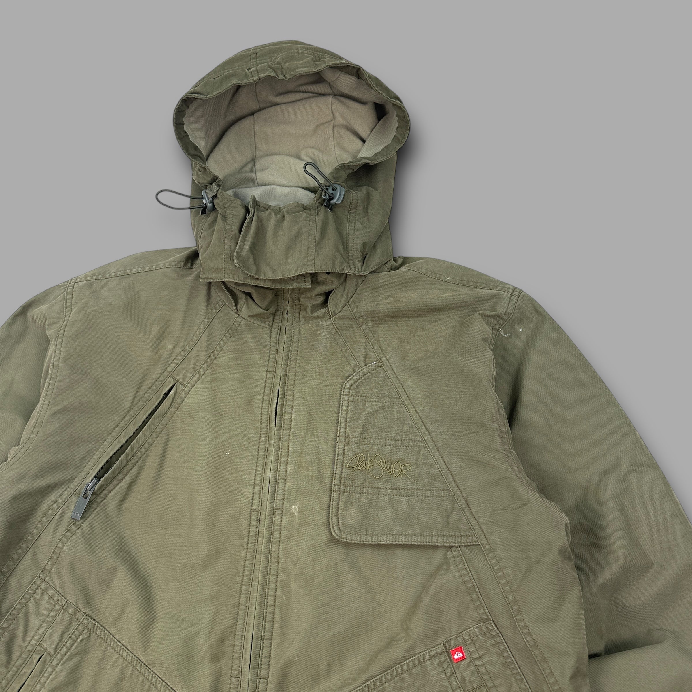 Quiksilver 2000's technical multi-pocket riot mask parka jacket (M)
