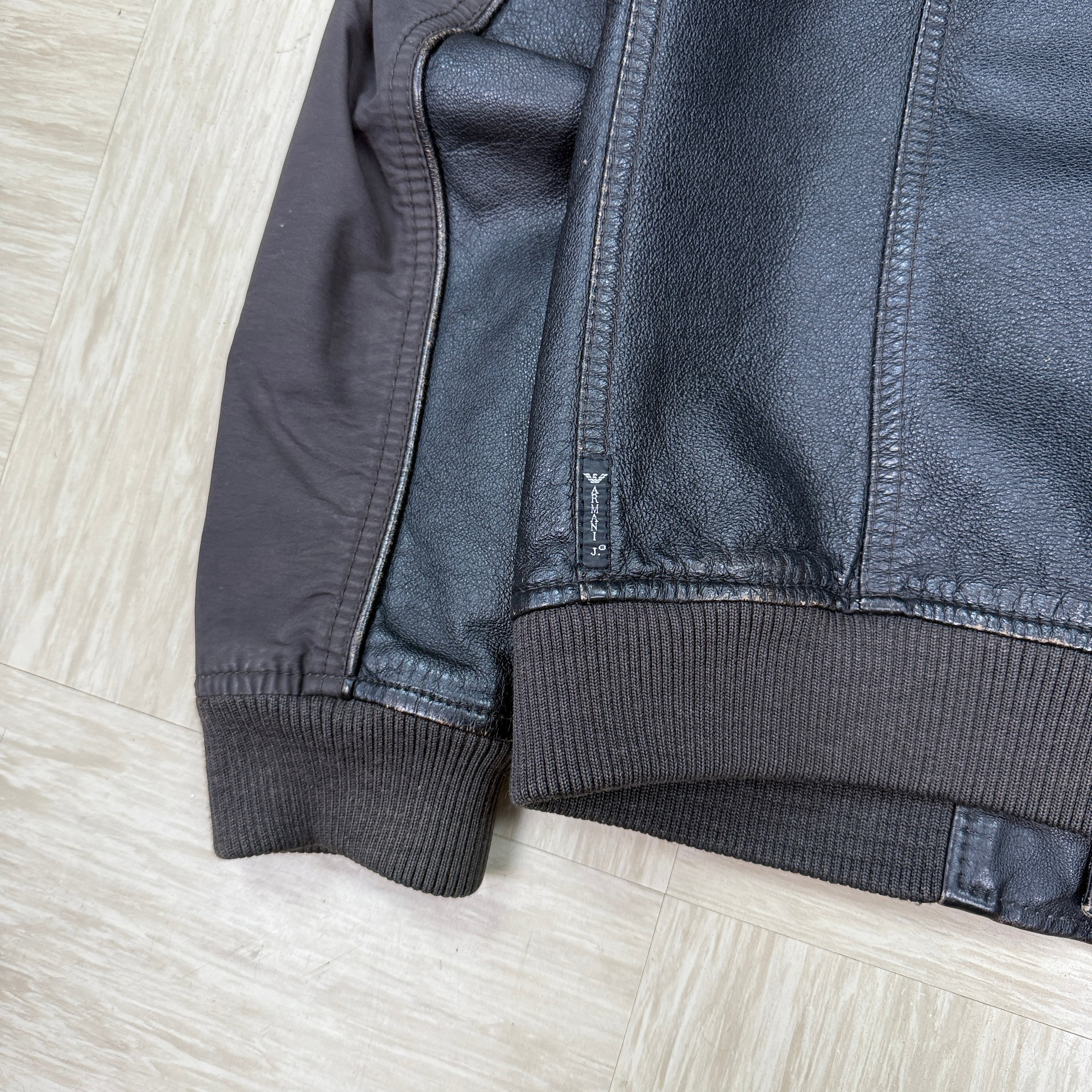 Armani 2000's multi-pocket leather hybrid jacket (S-M)
