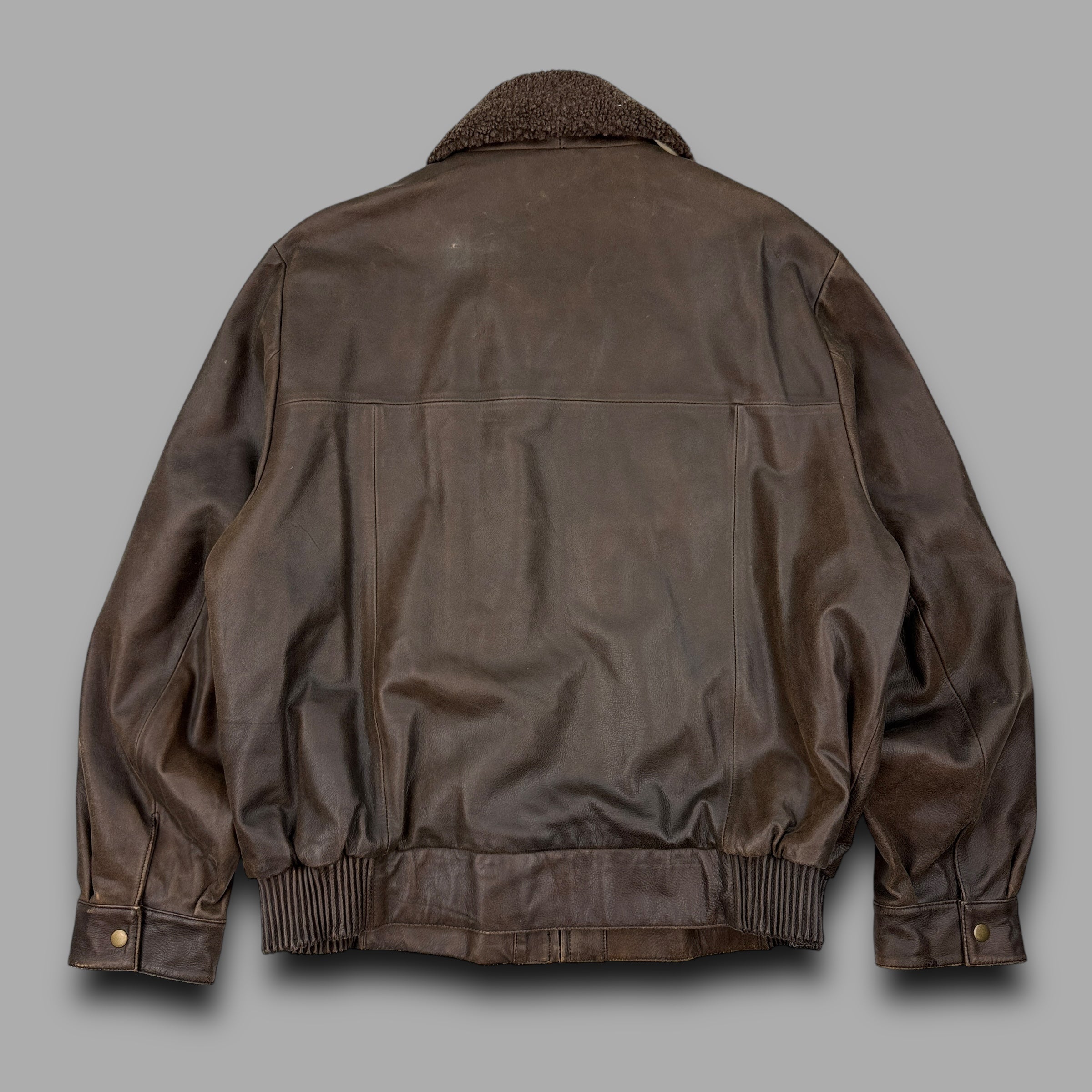 Lakeland leather 2000's full zip sherpa collar leather jacket (L)