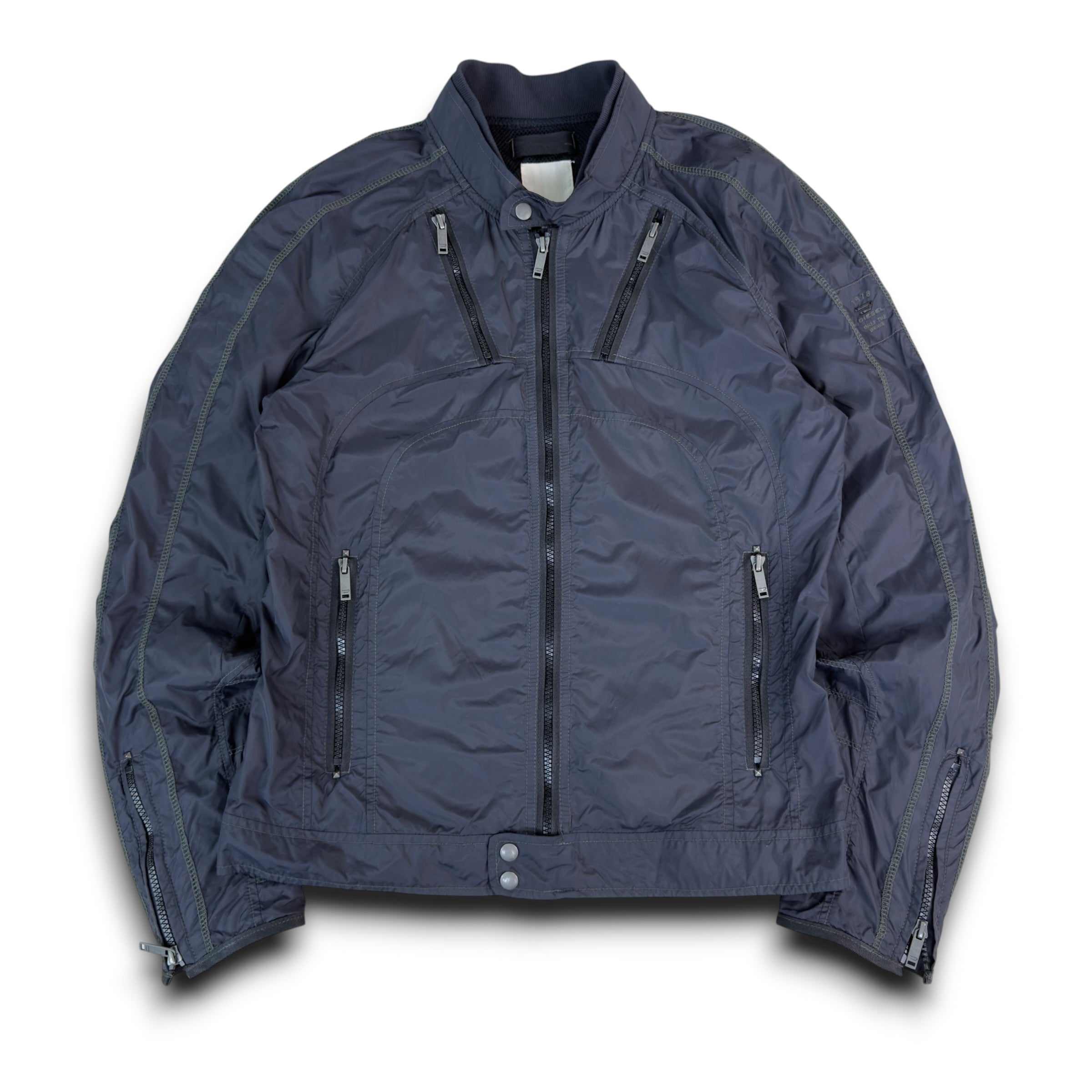 Diesel 2000's technical nylon multi-pocket biker jacket (M)