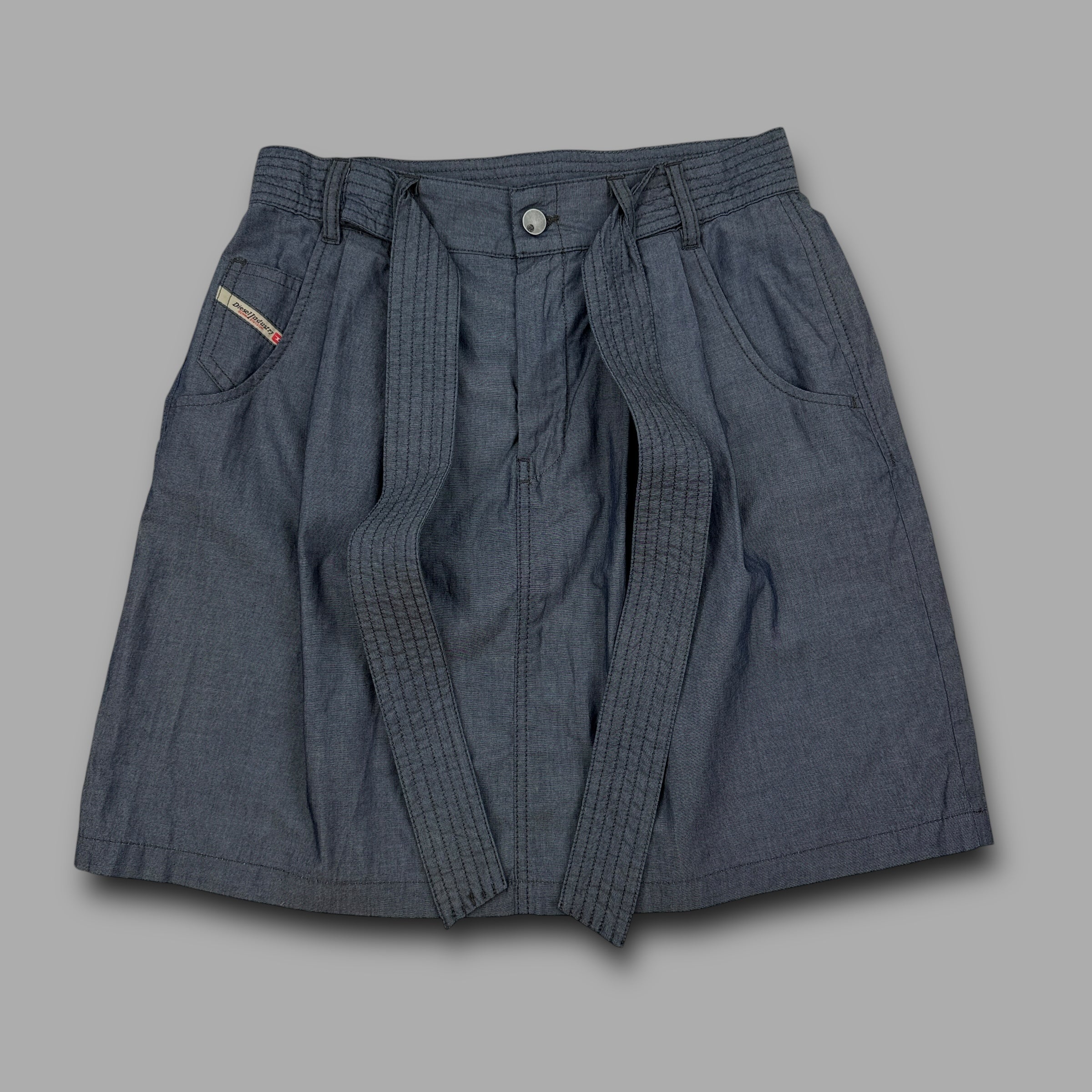 Diesel 2000s belted pocketed A-line skirt (XS) wms