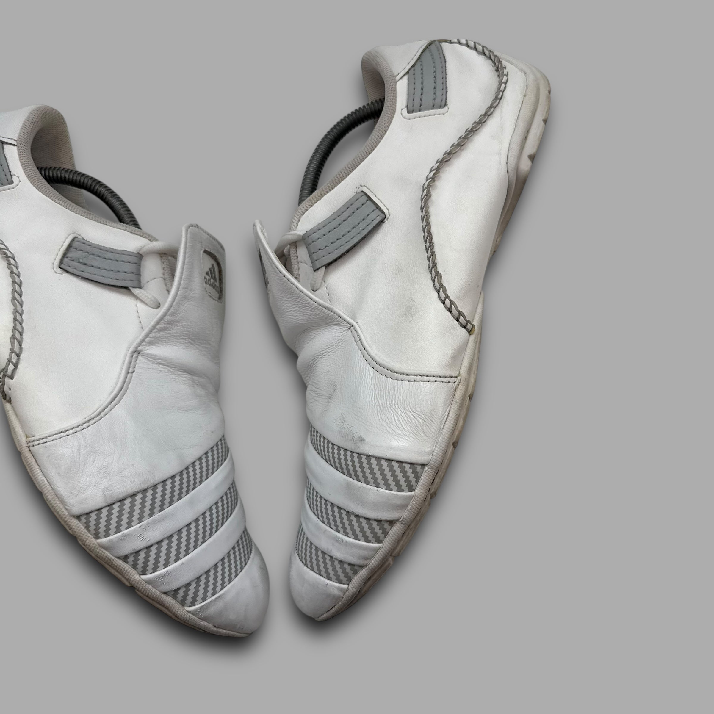 Adidas mactelo 2011 leather 'white and grey' slip on (UK10.5)
