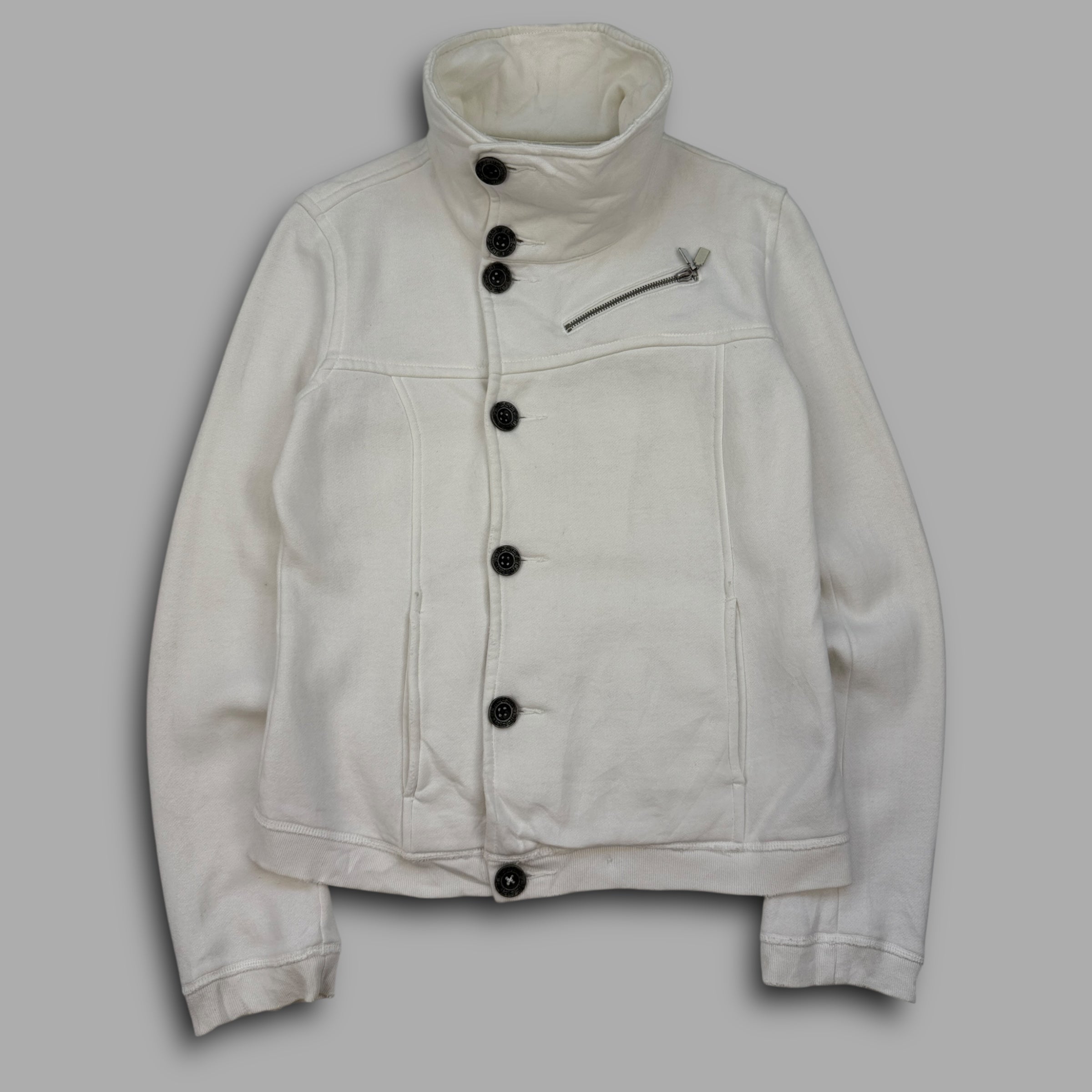 Diesel 2000’s asymmetrical button-up cotton jacket (M)
