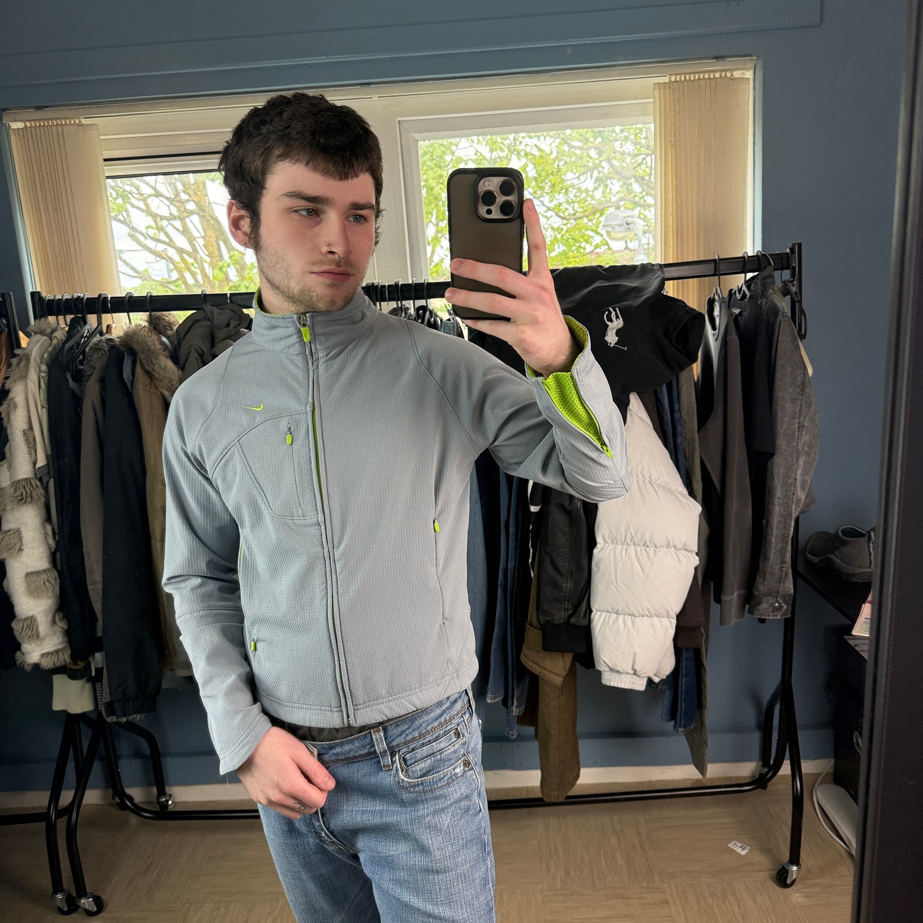 Nike sphere dry 2000's technical panelled softshell midlayer (S)