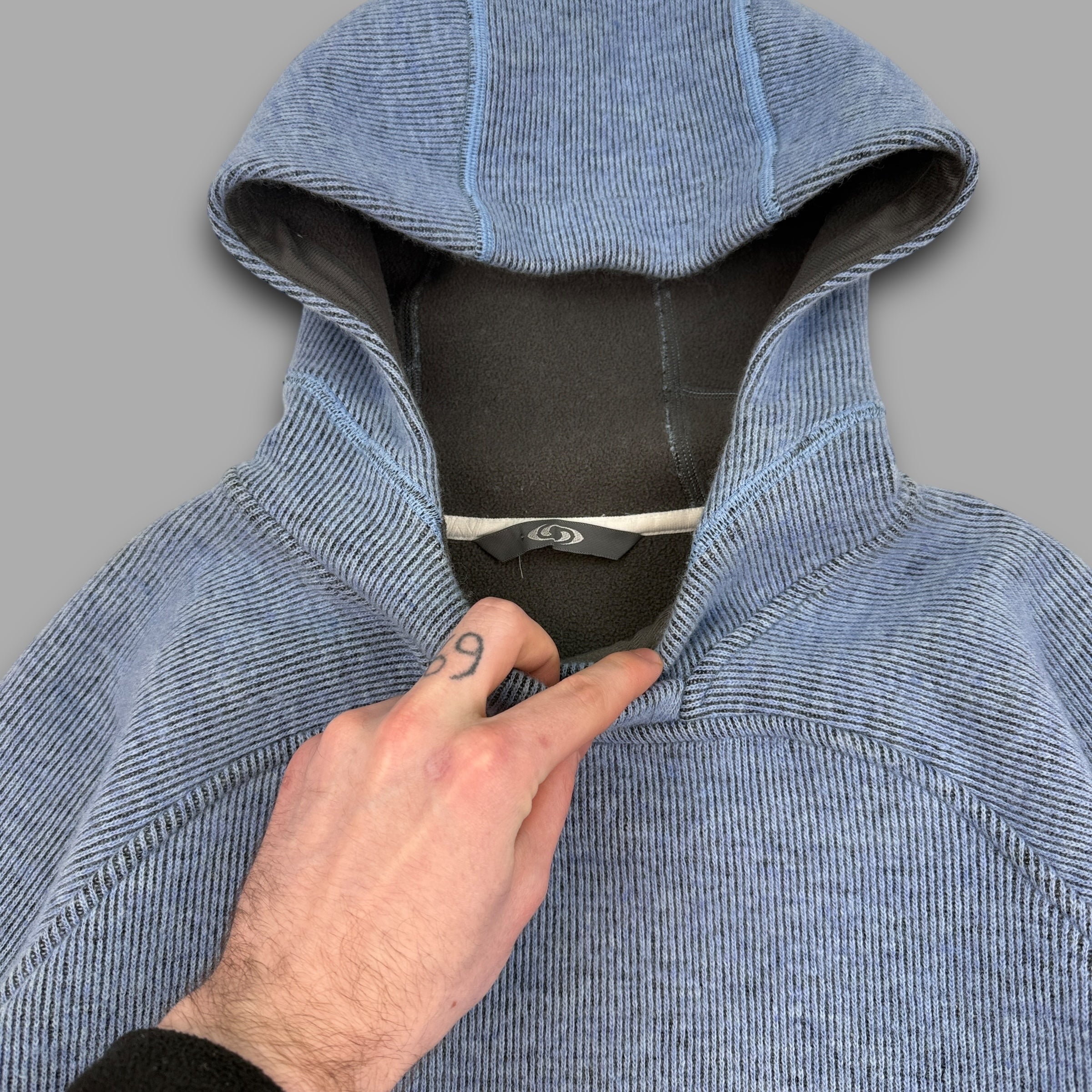 Salomon 2005 technical fleece lined ribbed knit pullover hoodie (S)