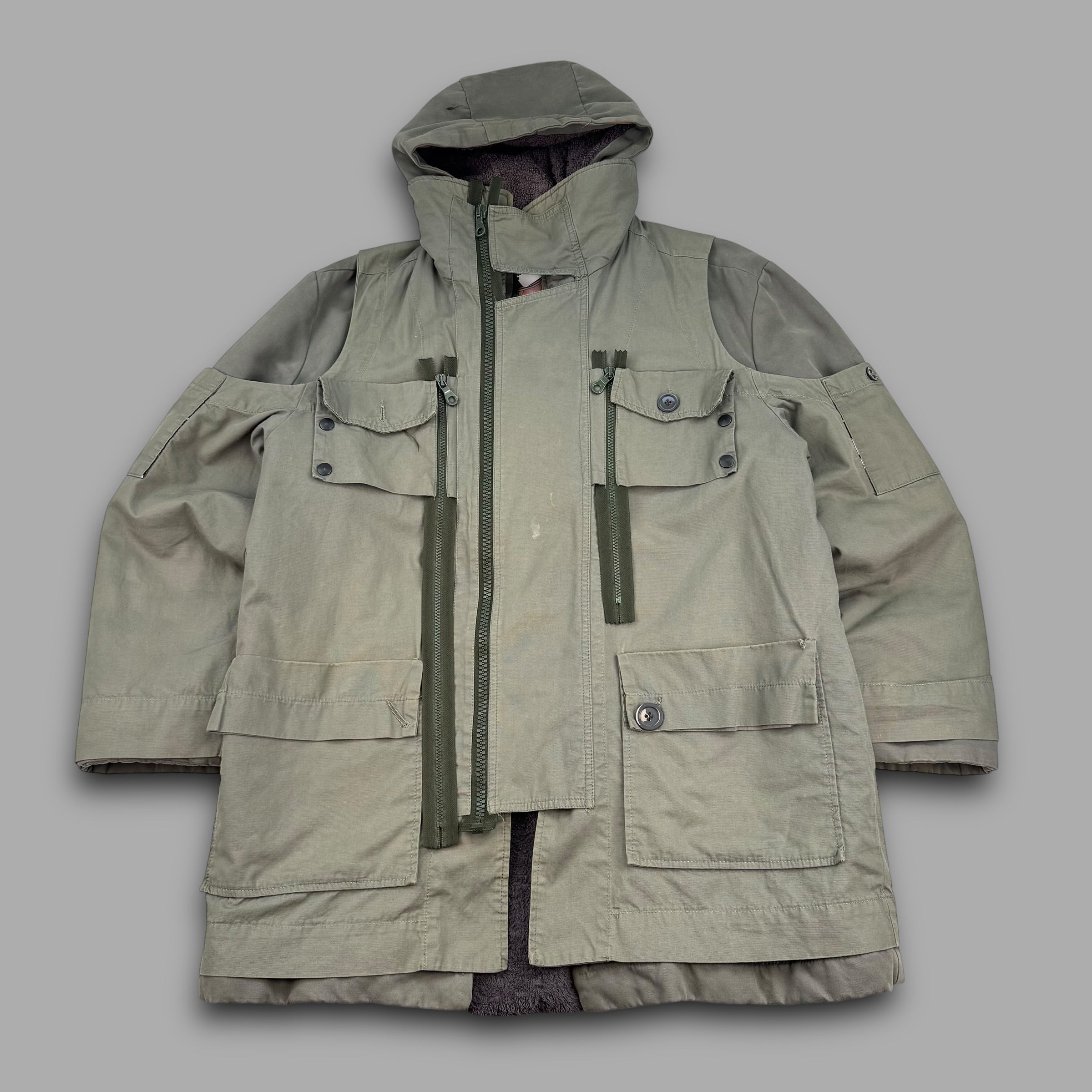 Diesel style lab 2000's technical multi-pocket heavyweight fur