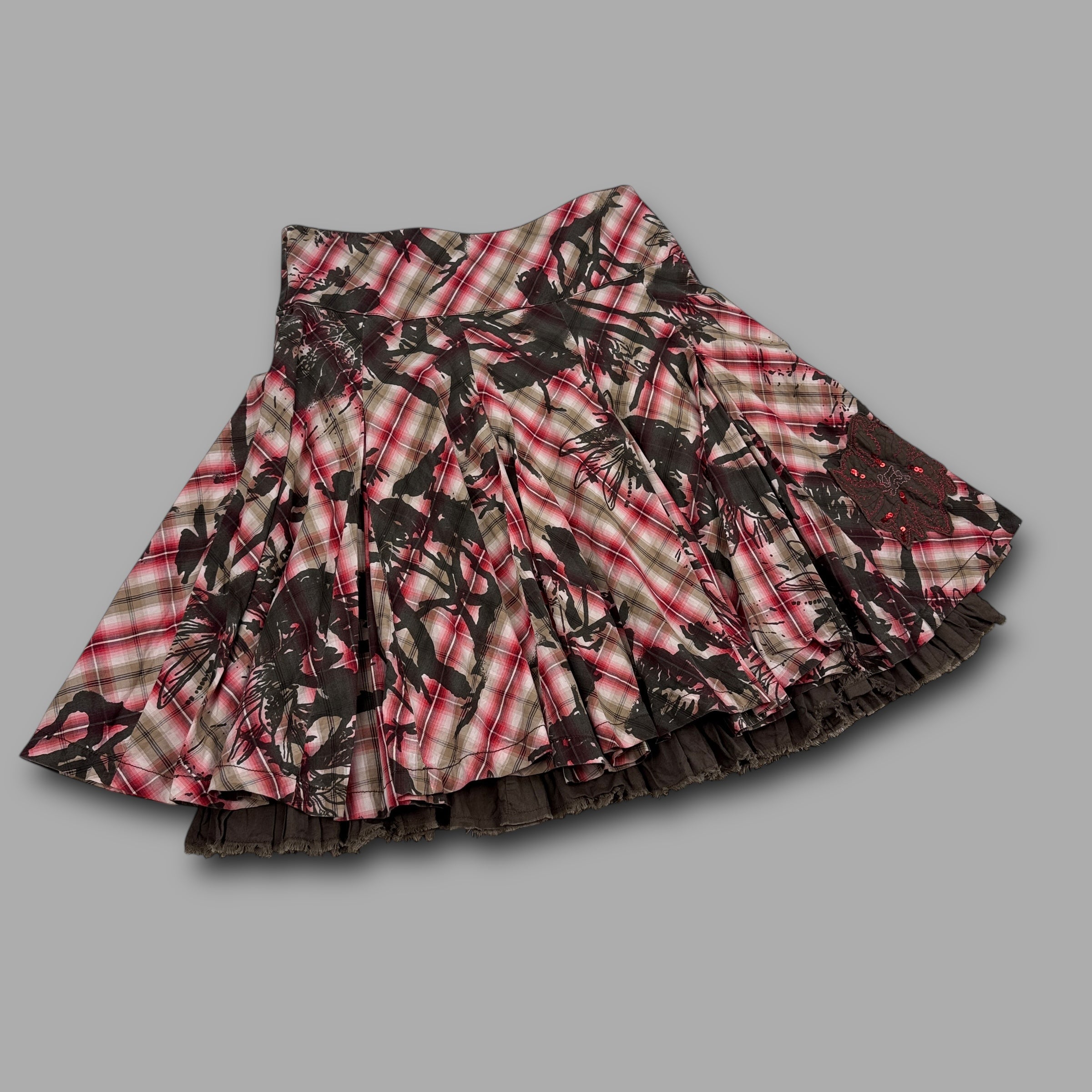 O'Neill 2000's plaid multi-layered midi skirt (XL) wms