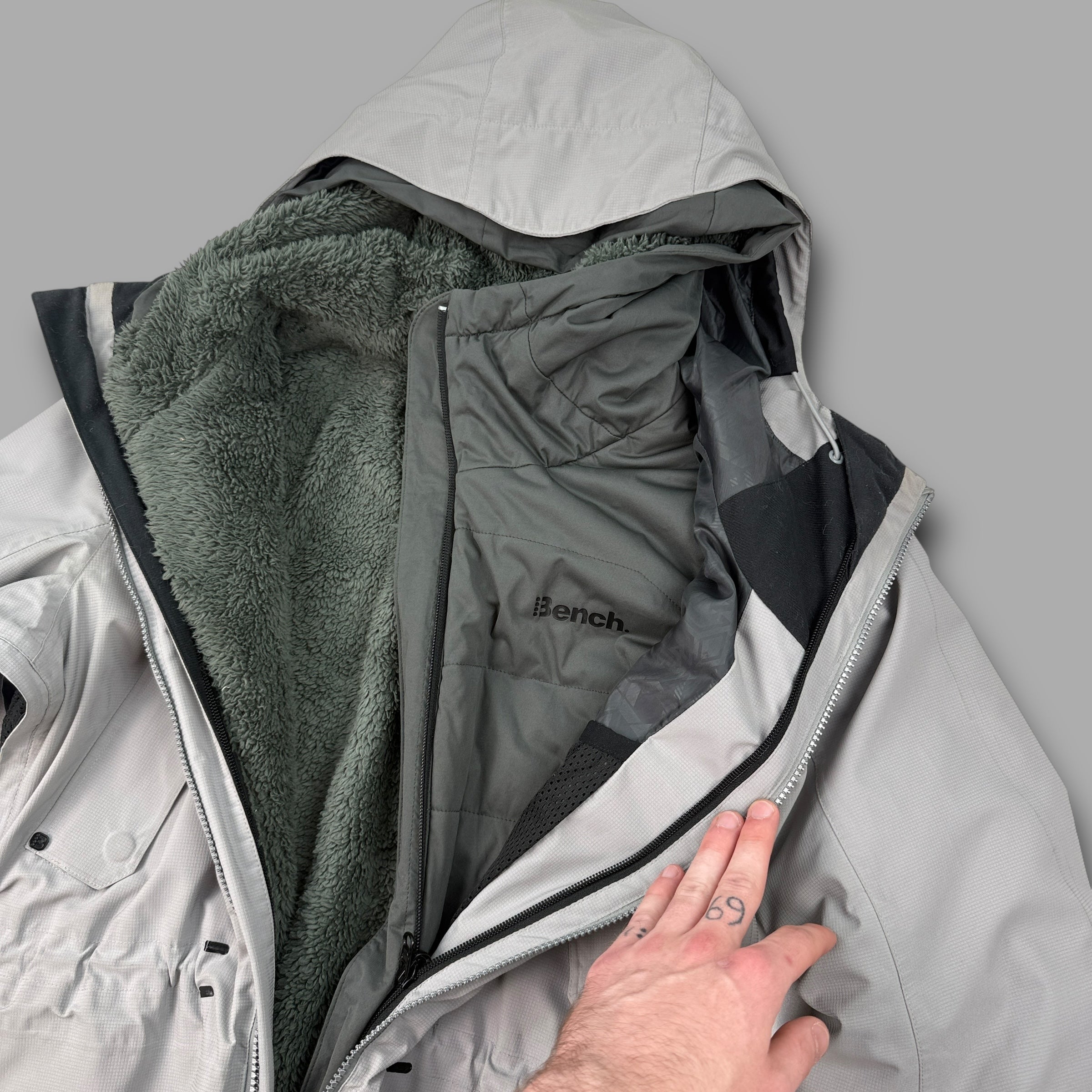 Bench 2000's technical 2in1 softshell multi-pocket parka jacket (S)