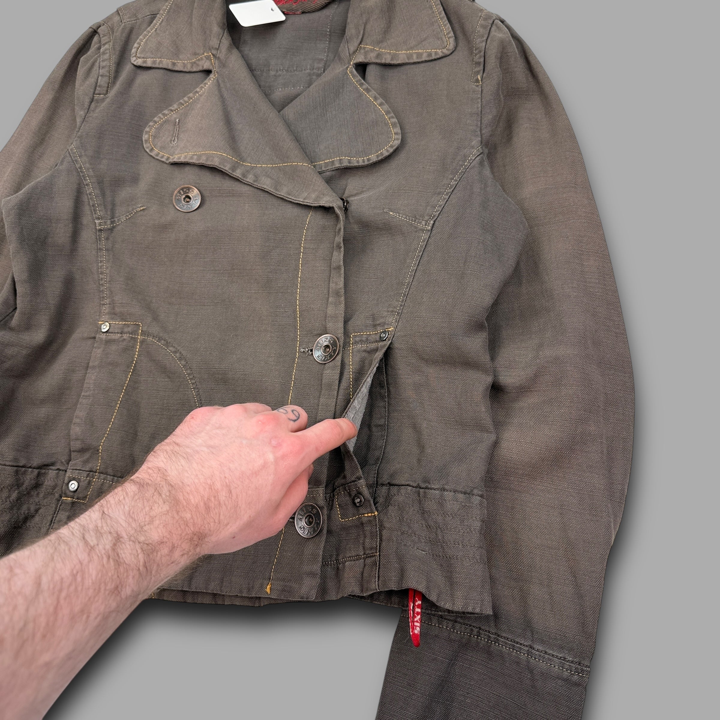 Miss Sixty 2000's double breasted asymmetrical army jacket (XL) wms