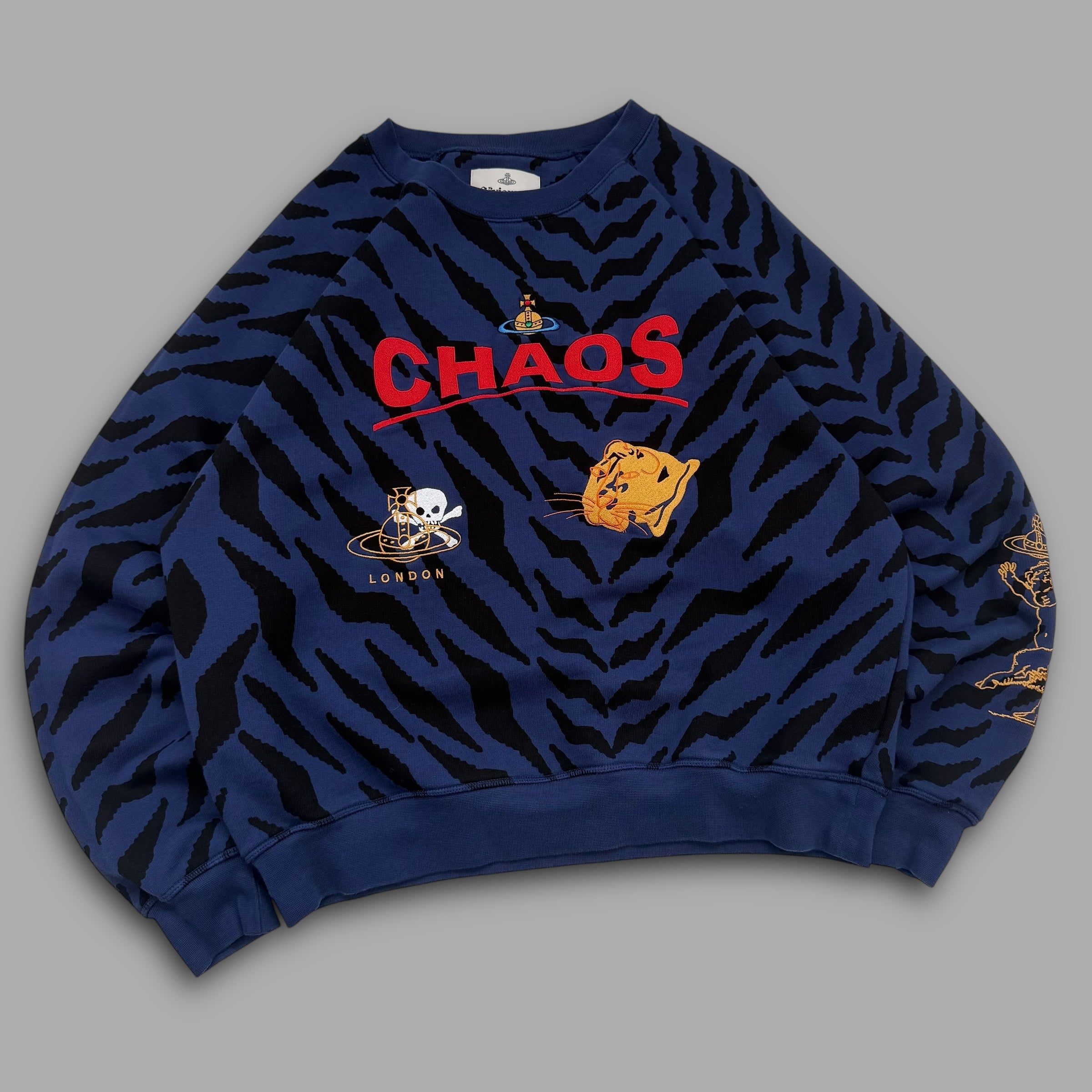 Vivienne westwood 'chaos' raglan cheetah print sweatshirt (L)