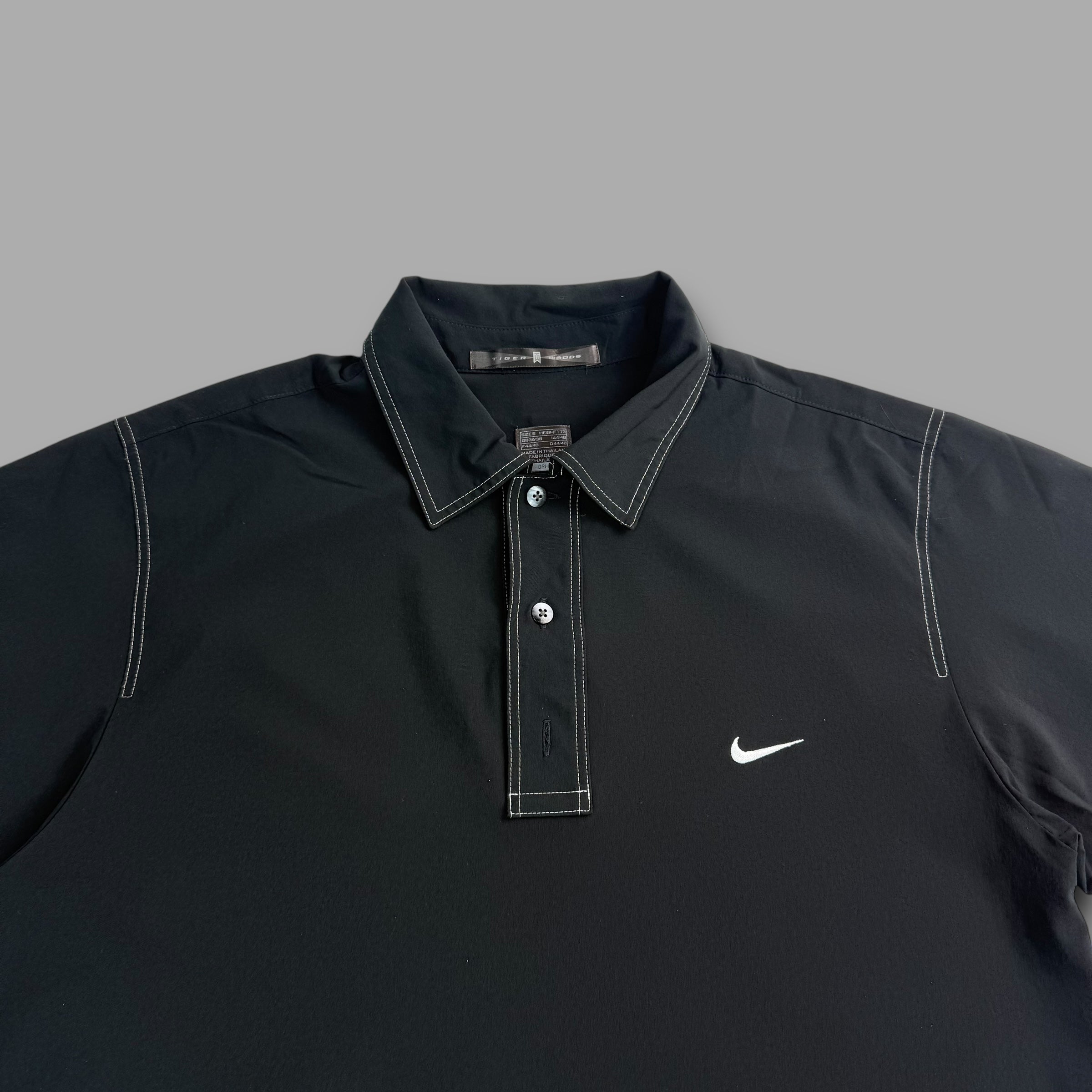 Nike golf 2000's tiger woods contrast stitch polo shirt (S)