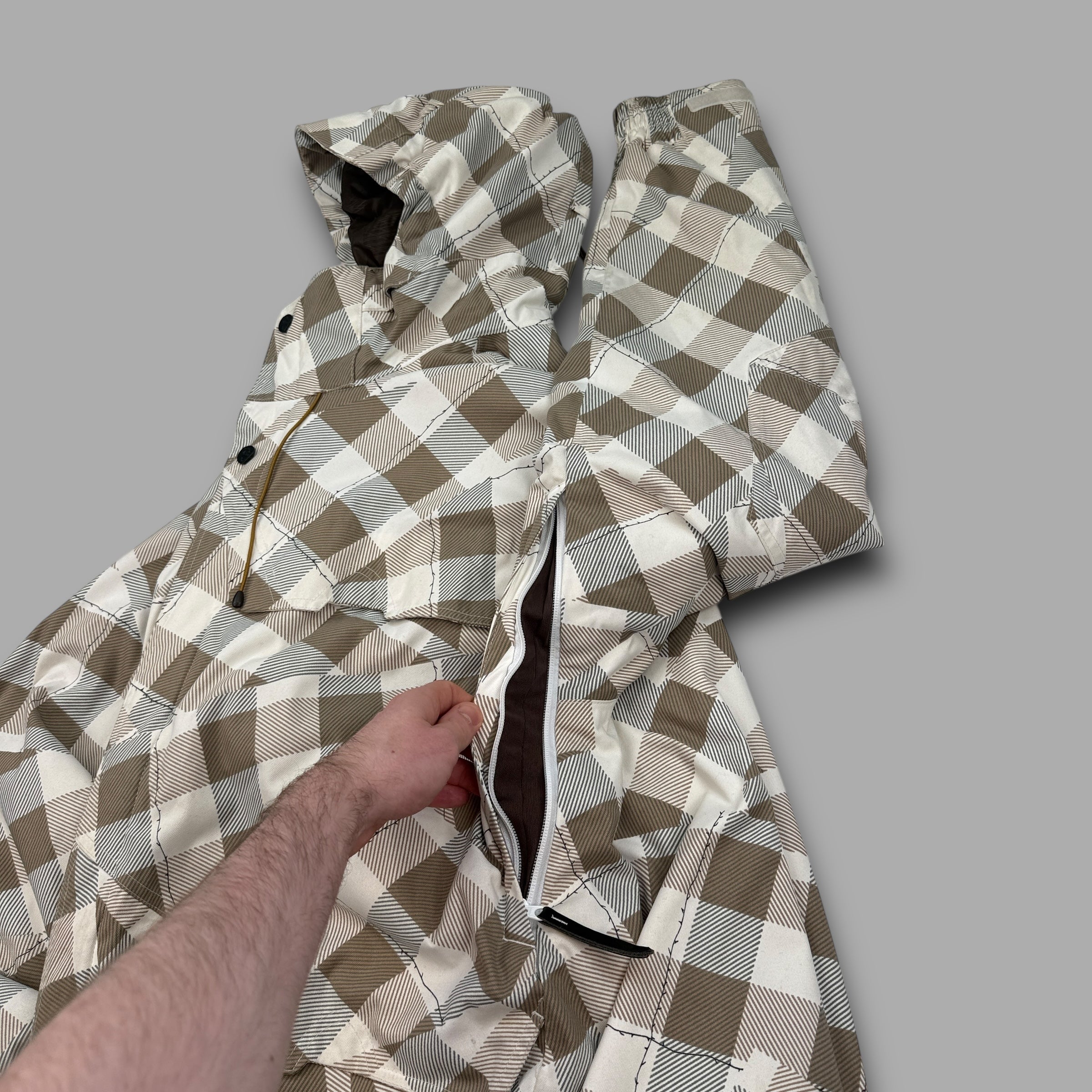 Salomon 2009 technical vented plaid clima-pro softshell ski jacket (L)