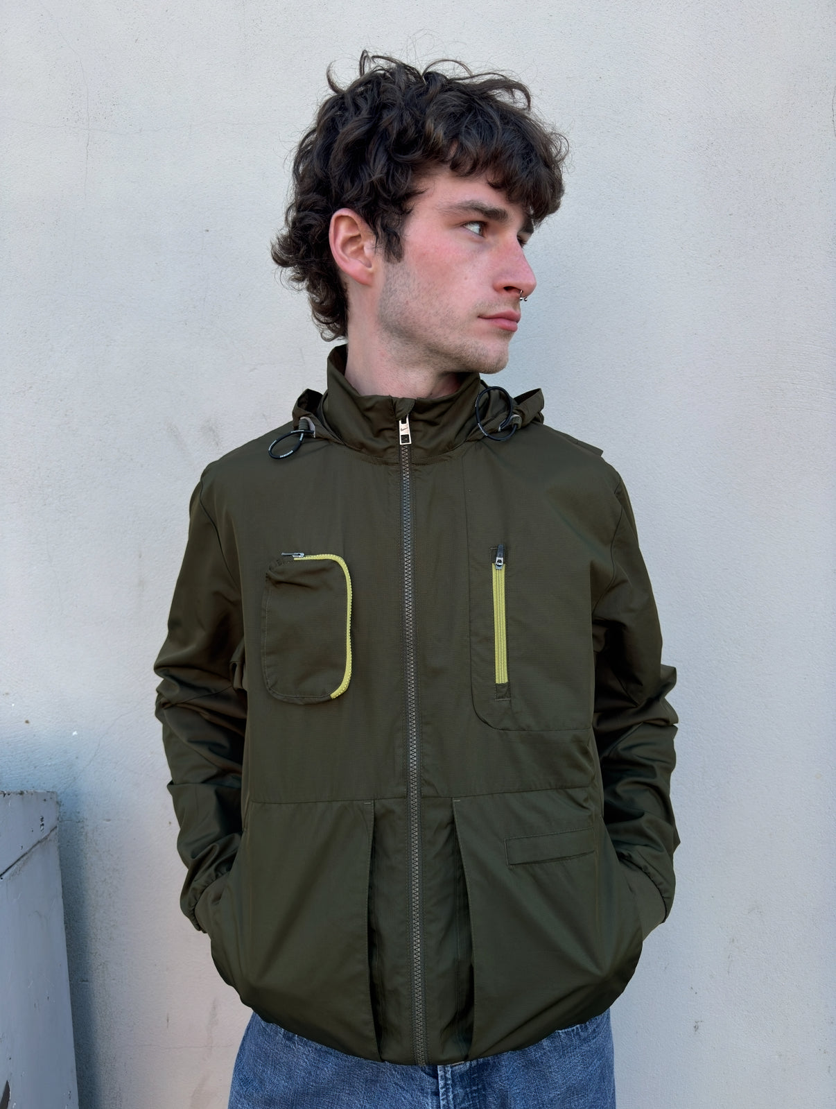 Nike 2000's storm-fit technical multi-pocket running track jacket (M)