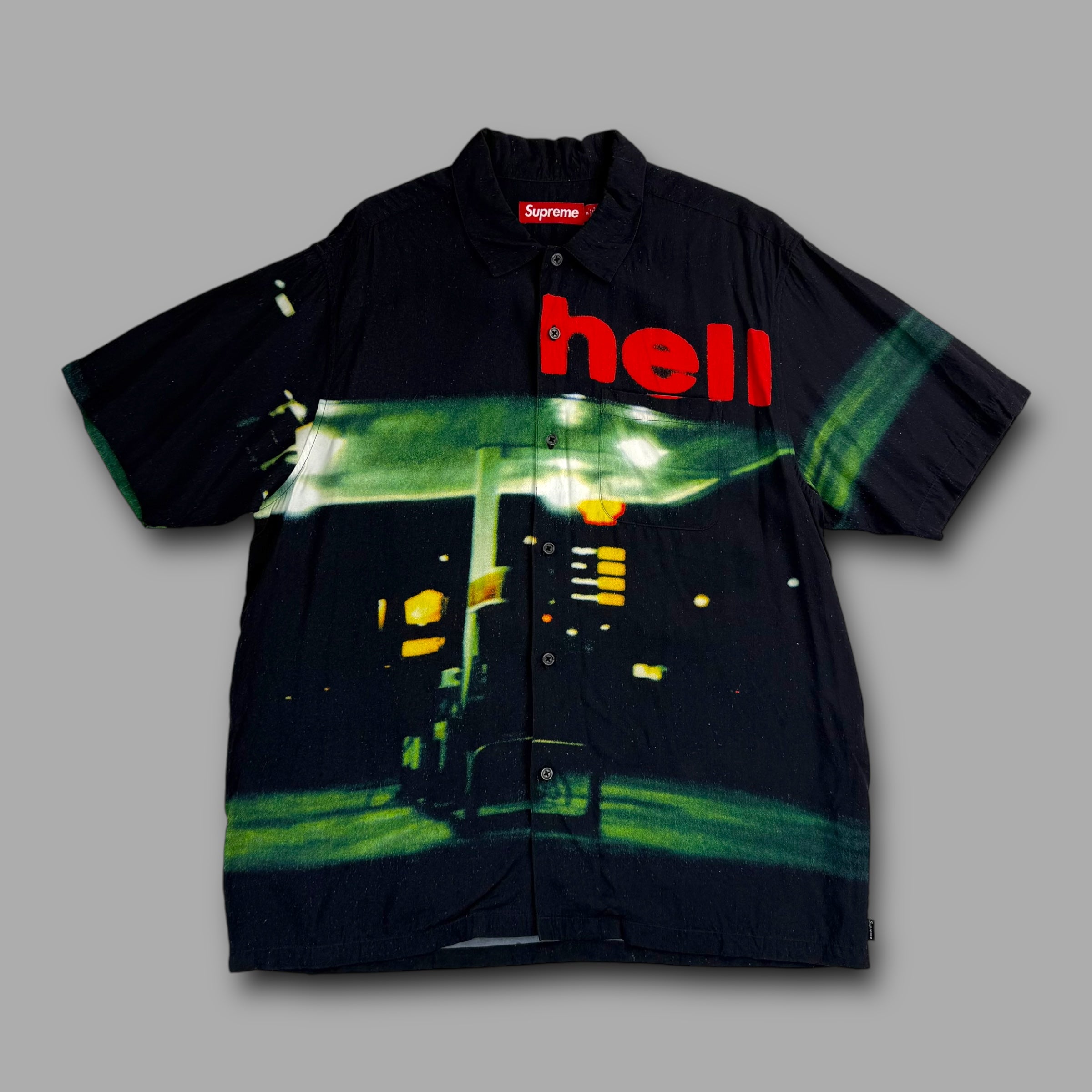 Supreme hell FW23 short sleeve button up shirt (M)