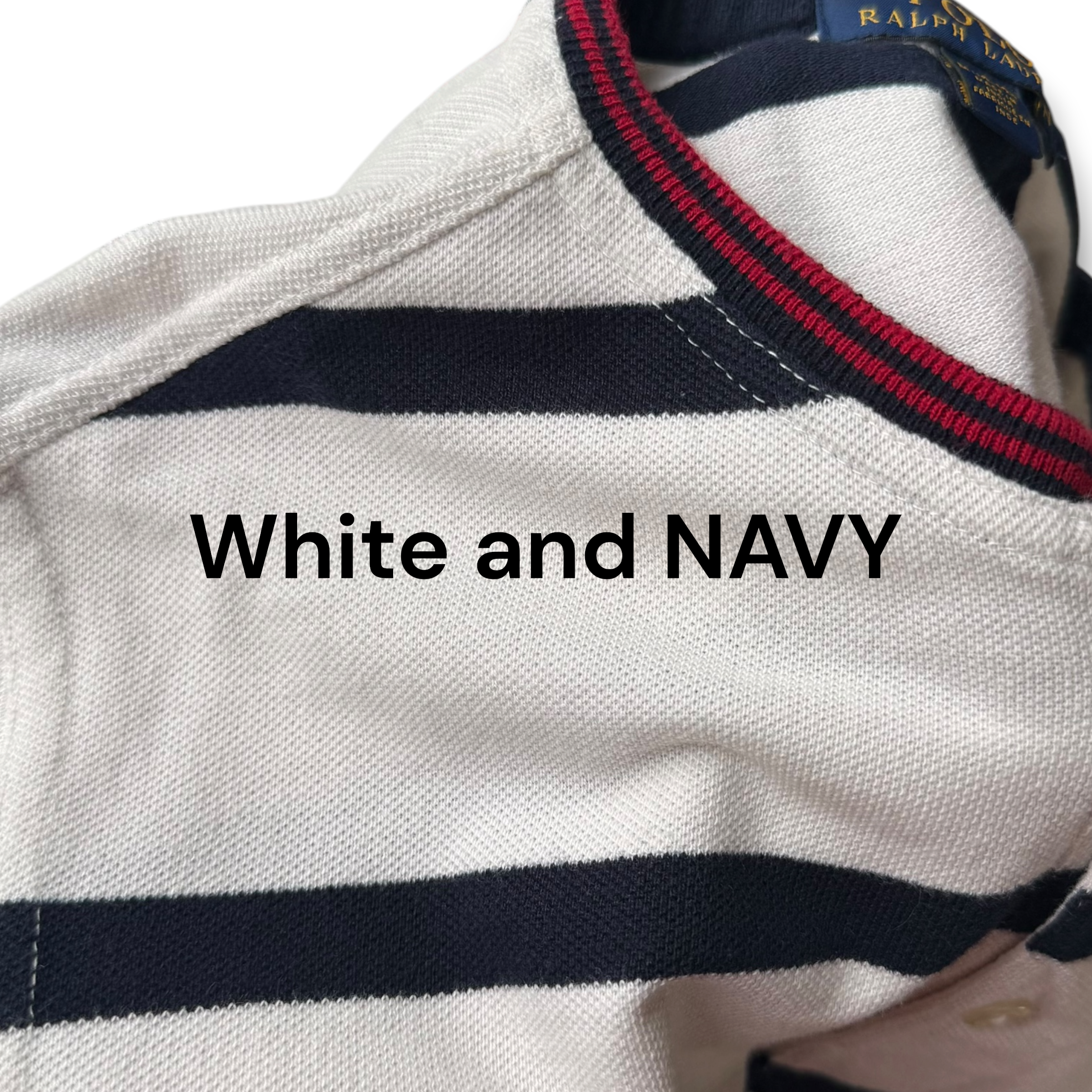 Ralph Lauren 2000's horizontal stripe embroidered Henley tee (XS)