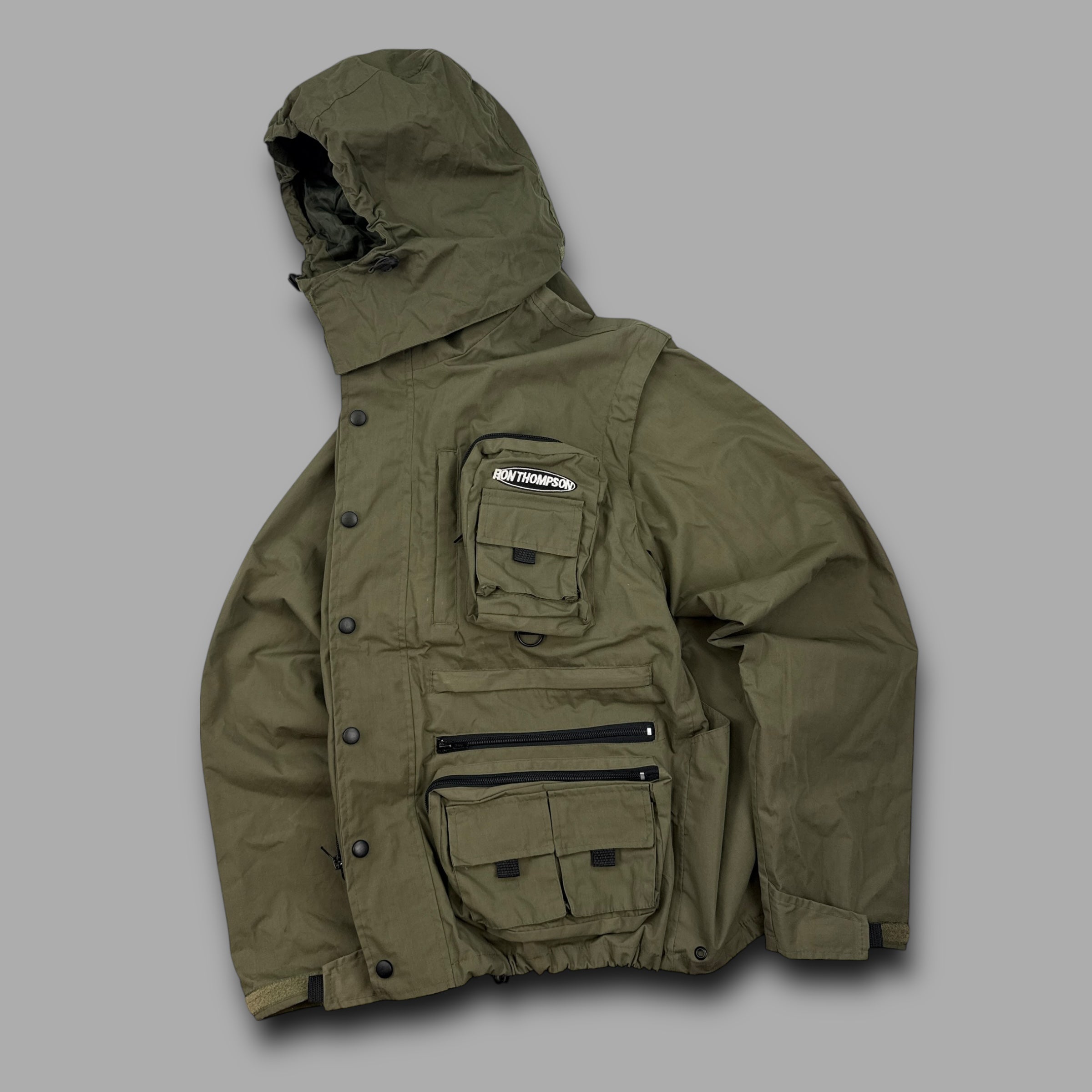 Ron Thompson 2000's technical multi-pocket cropped wading jacket (M)