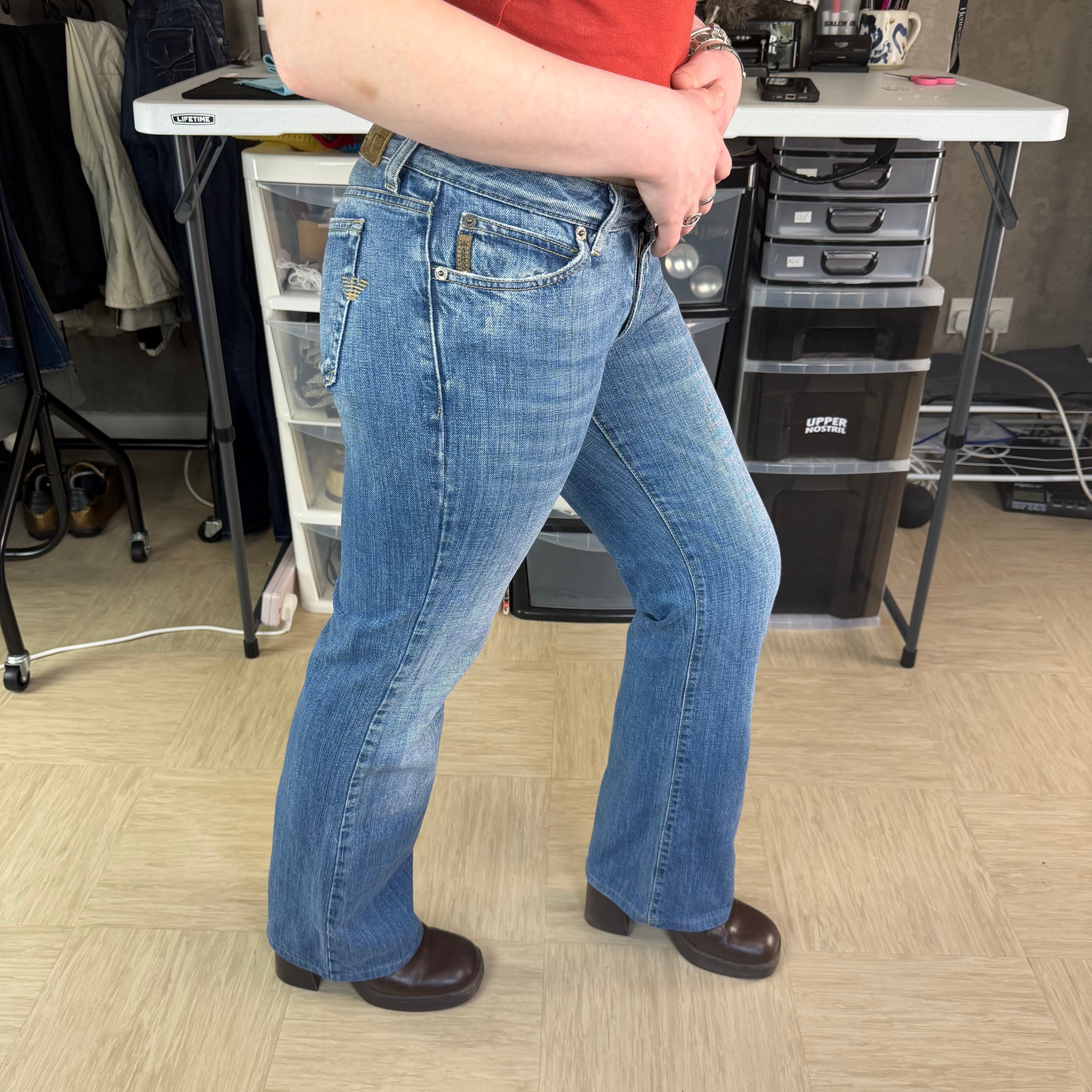 Armani 2000's relaxed bootcut denim jeans (S)