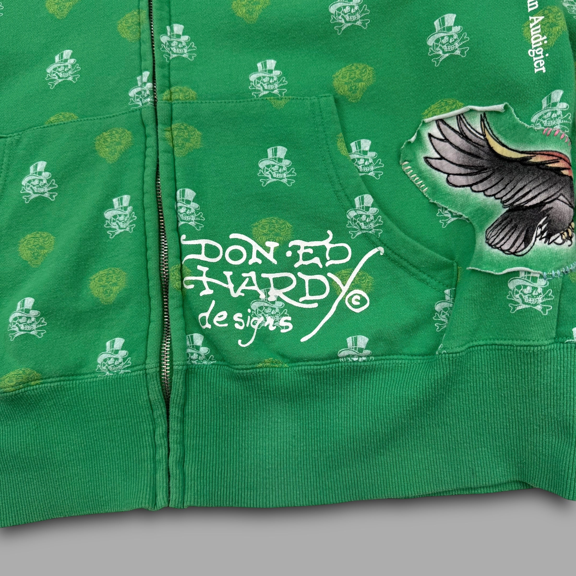 Ed hardy 2000's graphic monogram hoodie (M)