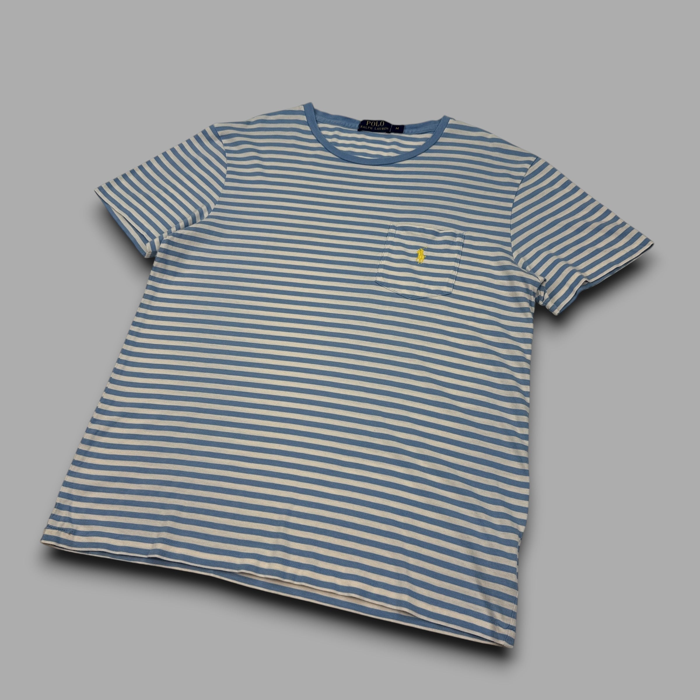 Ralph Lauren 2000's embroidered horizontal stripe tee (M)