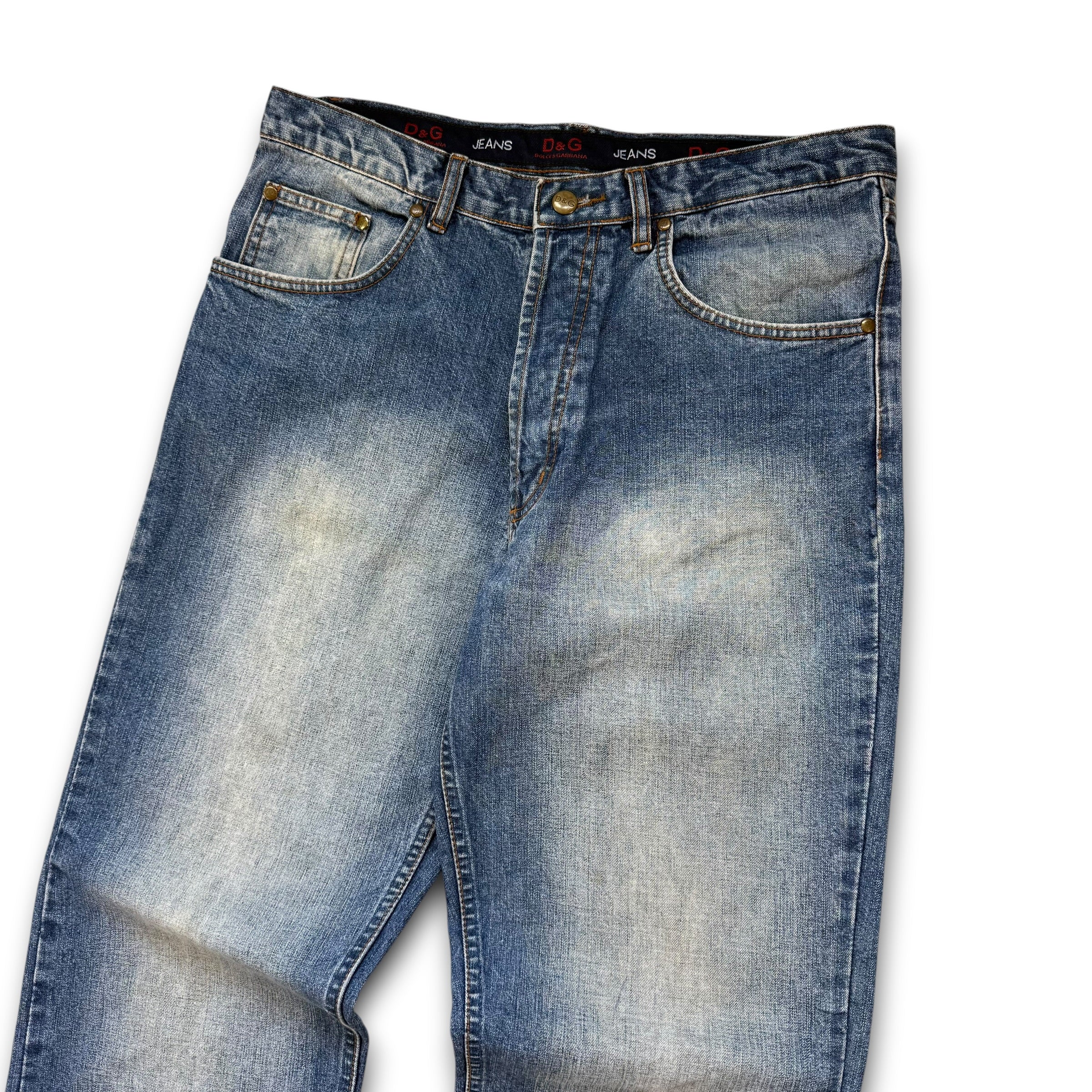 Dolce and gabanna 1990's relaxed baggy straight leg denim jeans (M)