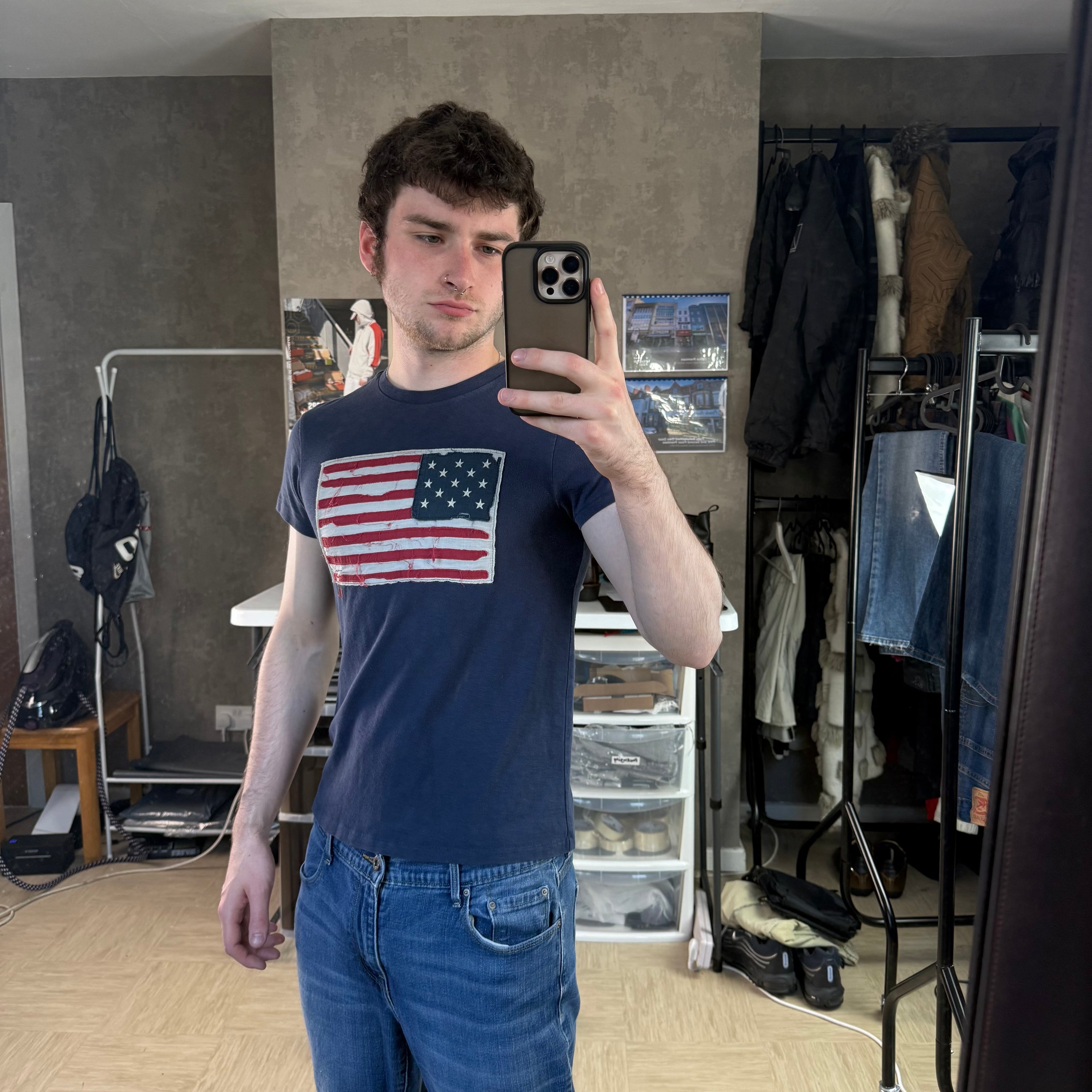 Ralph Lauren 2000's fitted USA flag tee (S)