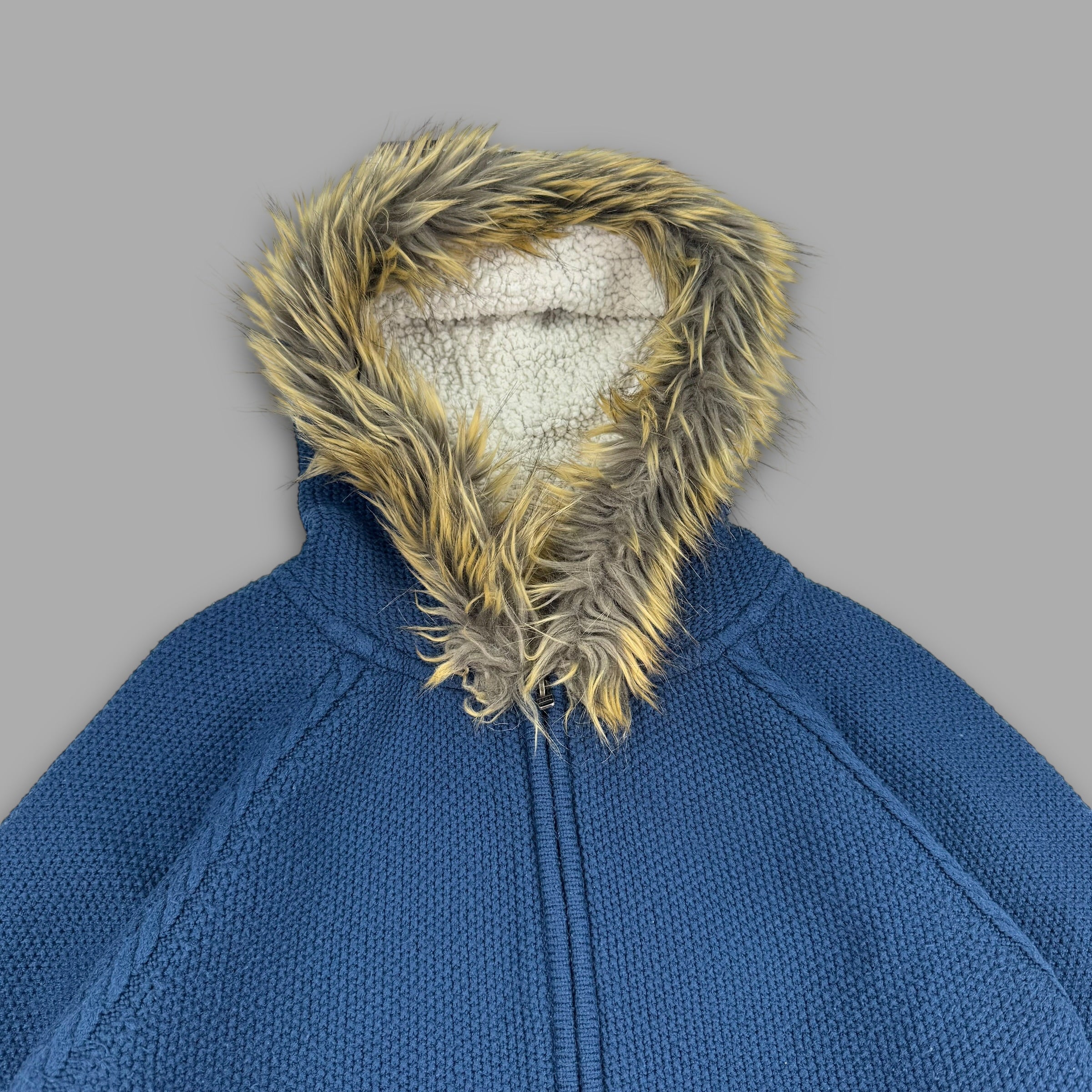 Roxy 2014 sherpa lined knitted hoodie with fur hood (XL) wms