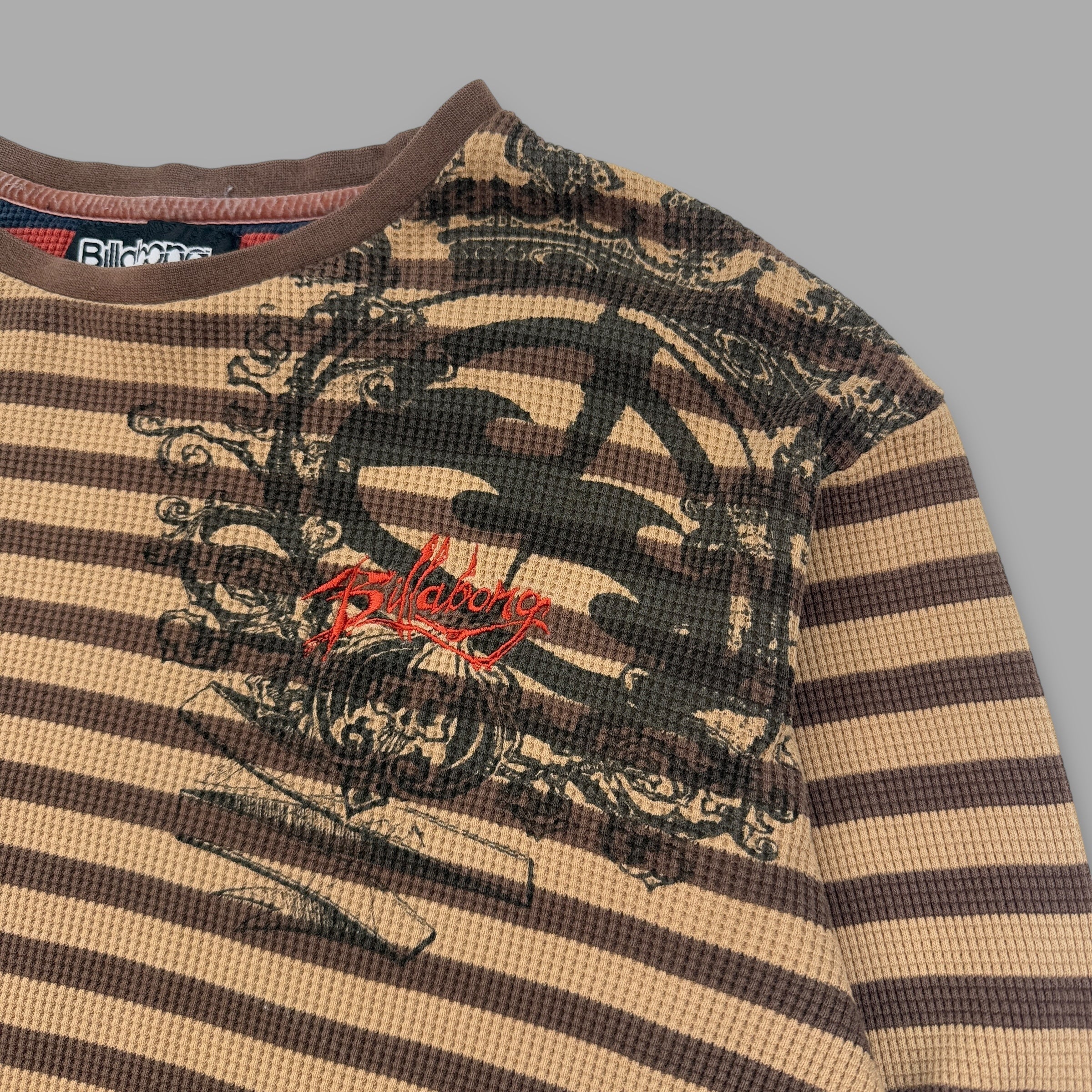Billabong 2000's cropped spellout striped long sleeve (S)