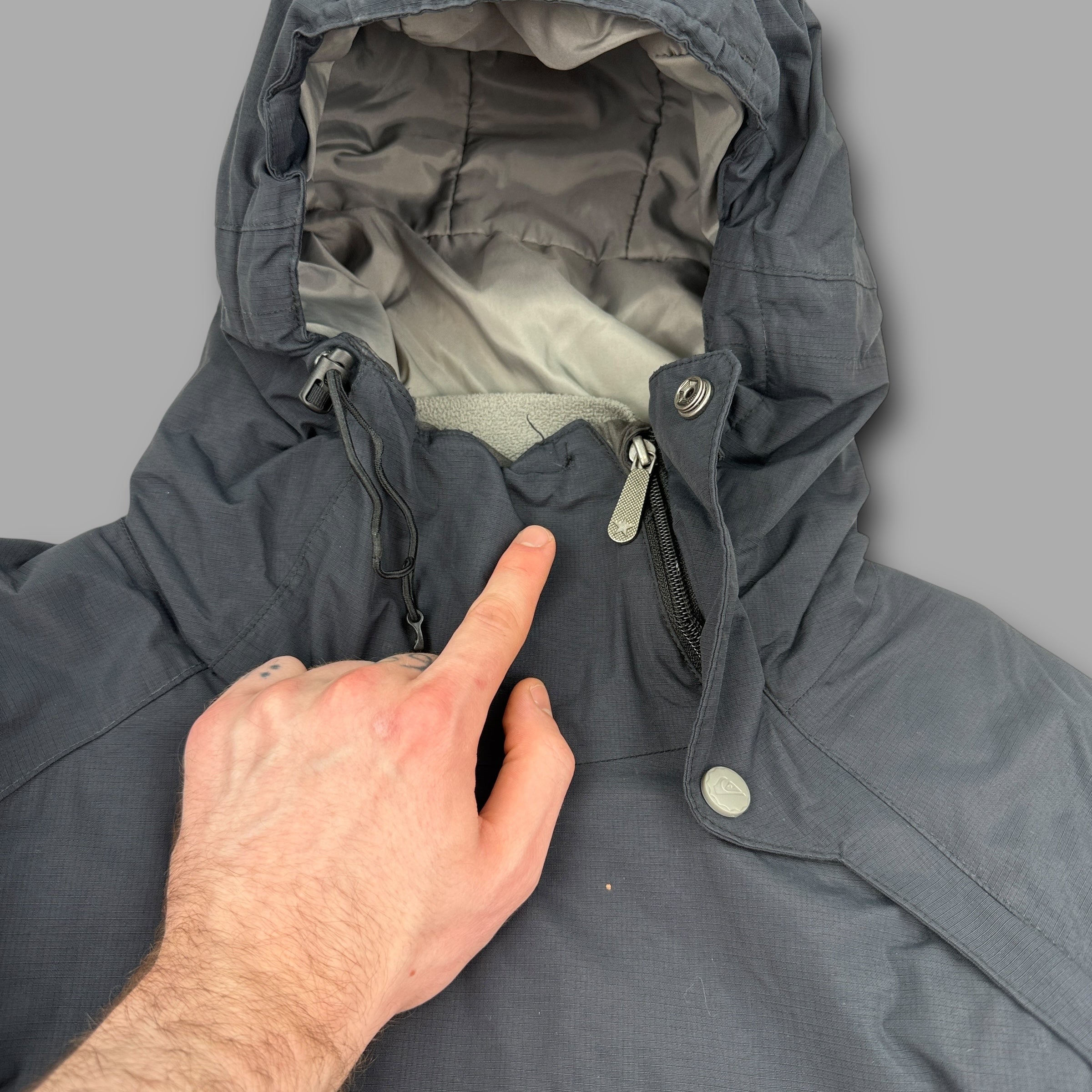 Quiksilver 2000's technical asymmetrical zip compass ski jacket (M)