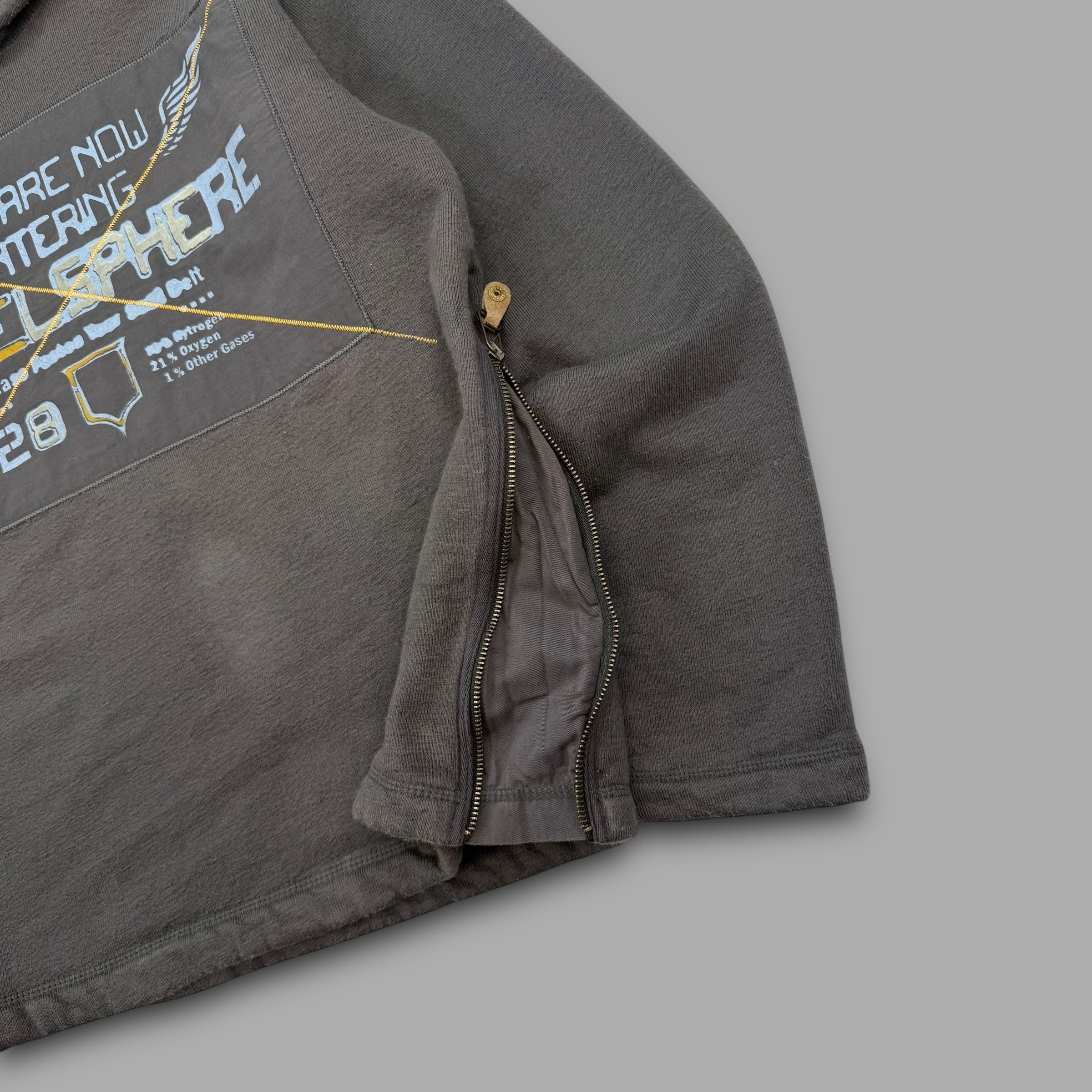 Diesel 2000's sherpa lined split hood pullover hoodie (M-XL)