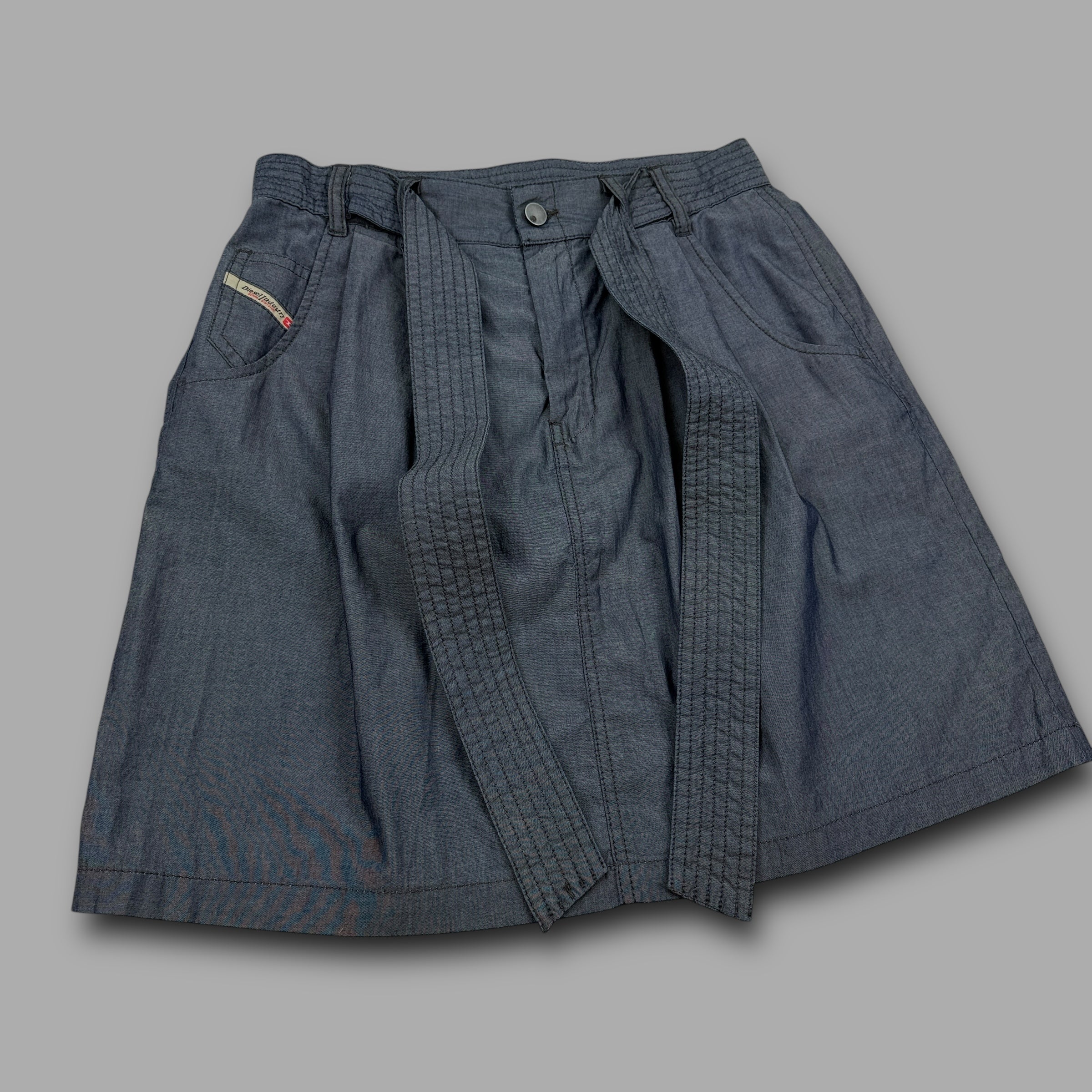 Diesel 2000s belted pocketed A-line skirt (XS) wms