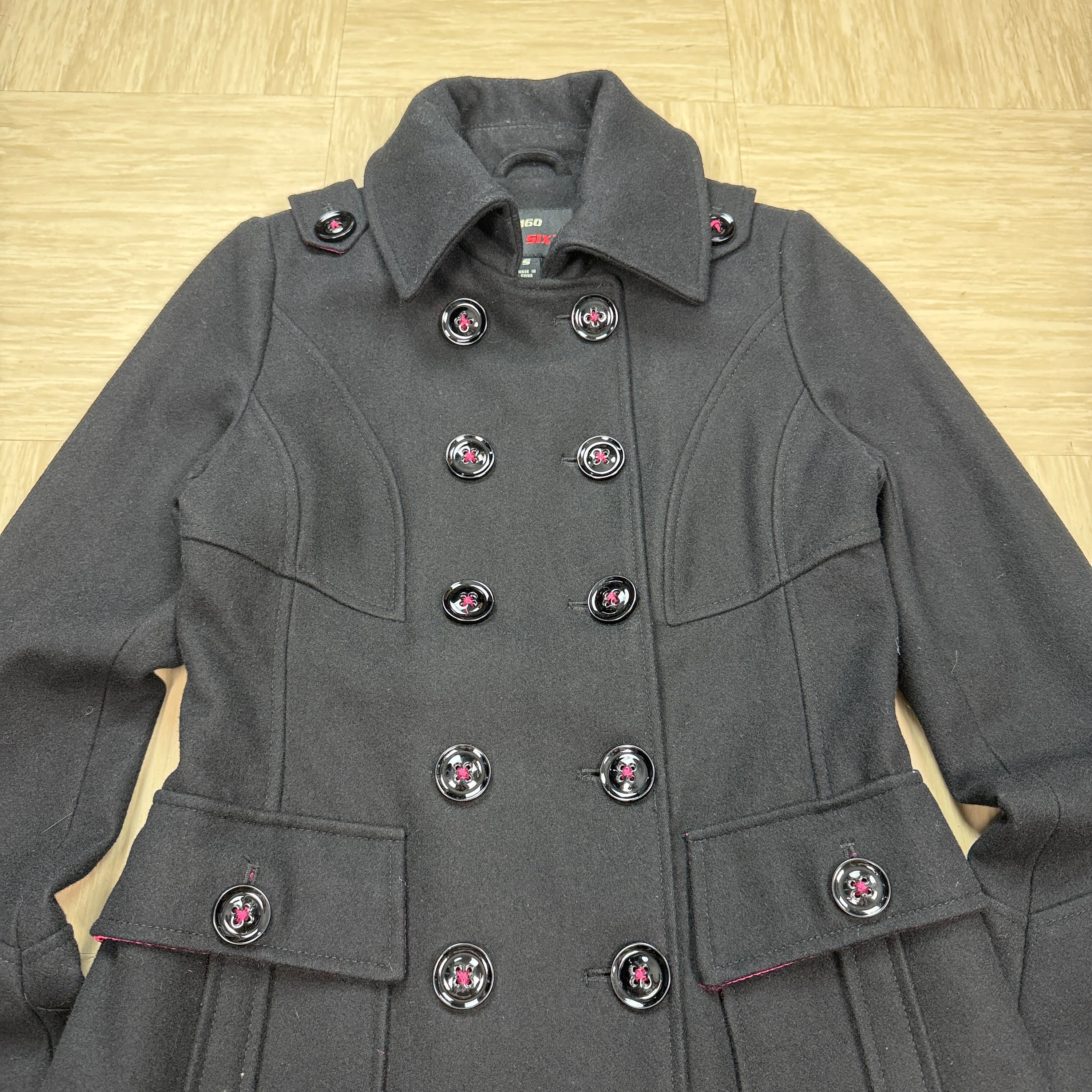 Miss Sixty 2000's wide collar button up wool peacoat (S) wms