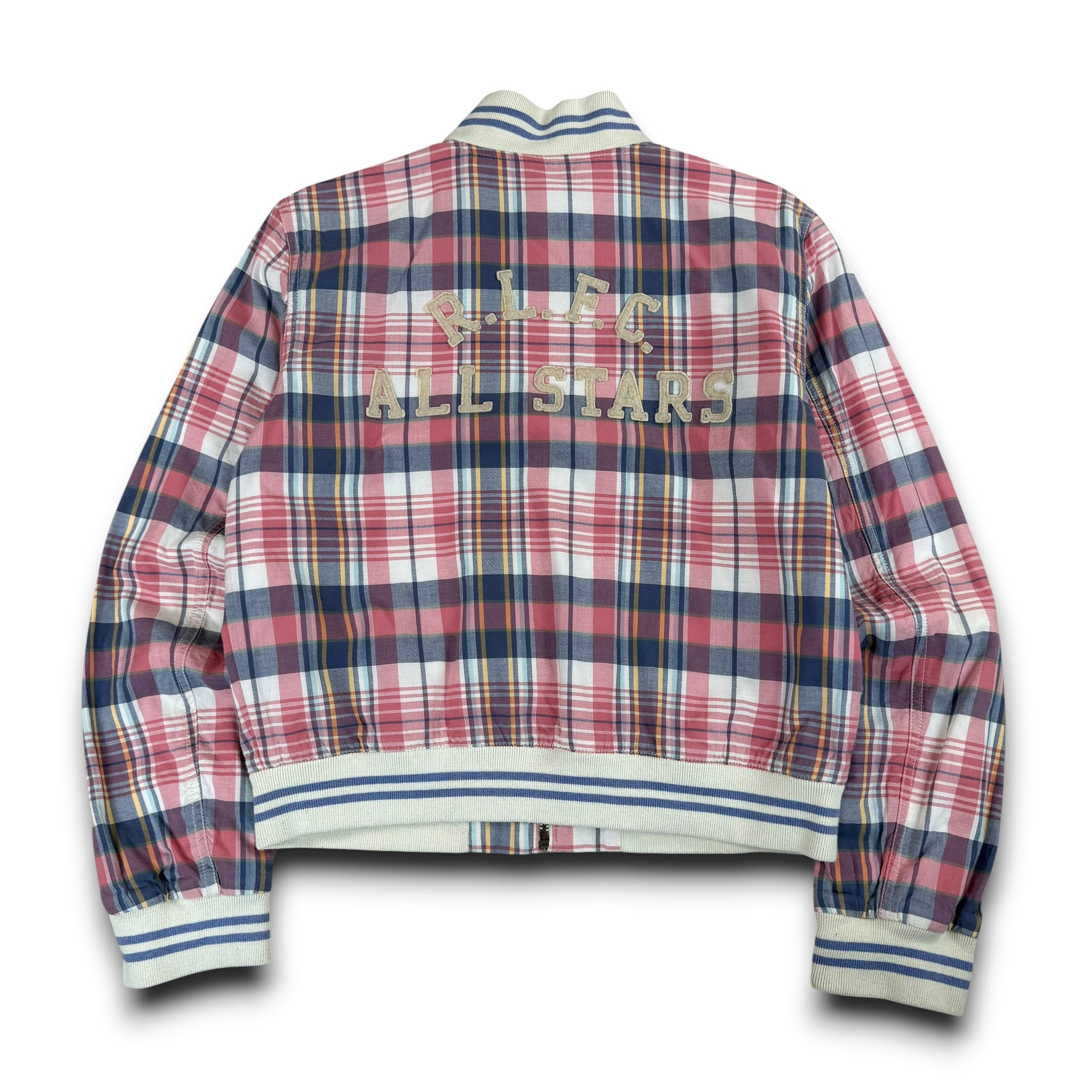Ralph Lauren 2000's plaid cropped zip up track jacket (XS)