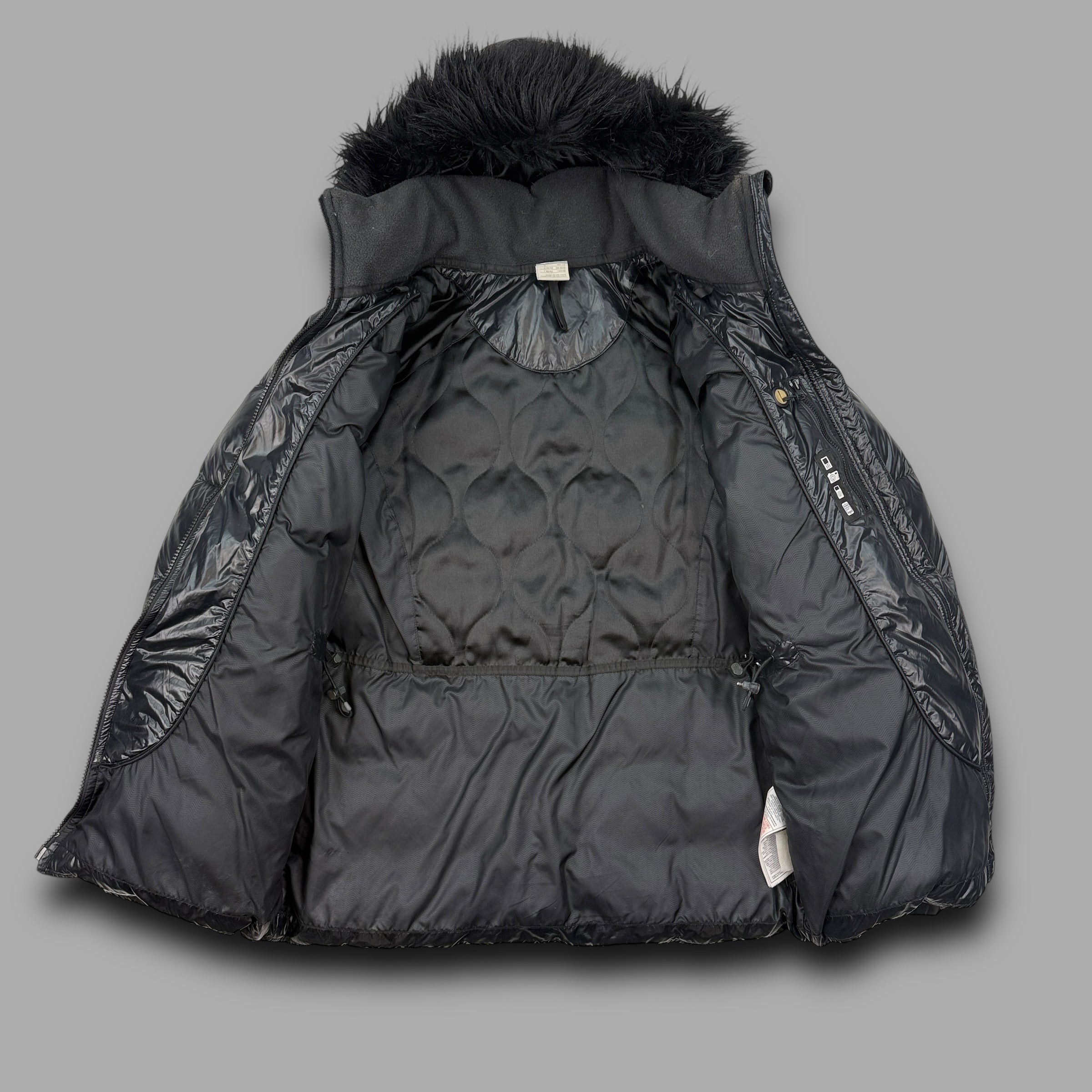 Nike 2000's technical fur hood downfilled shimmer parka jacket (M) wms
