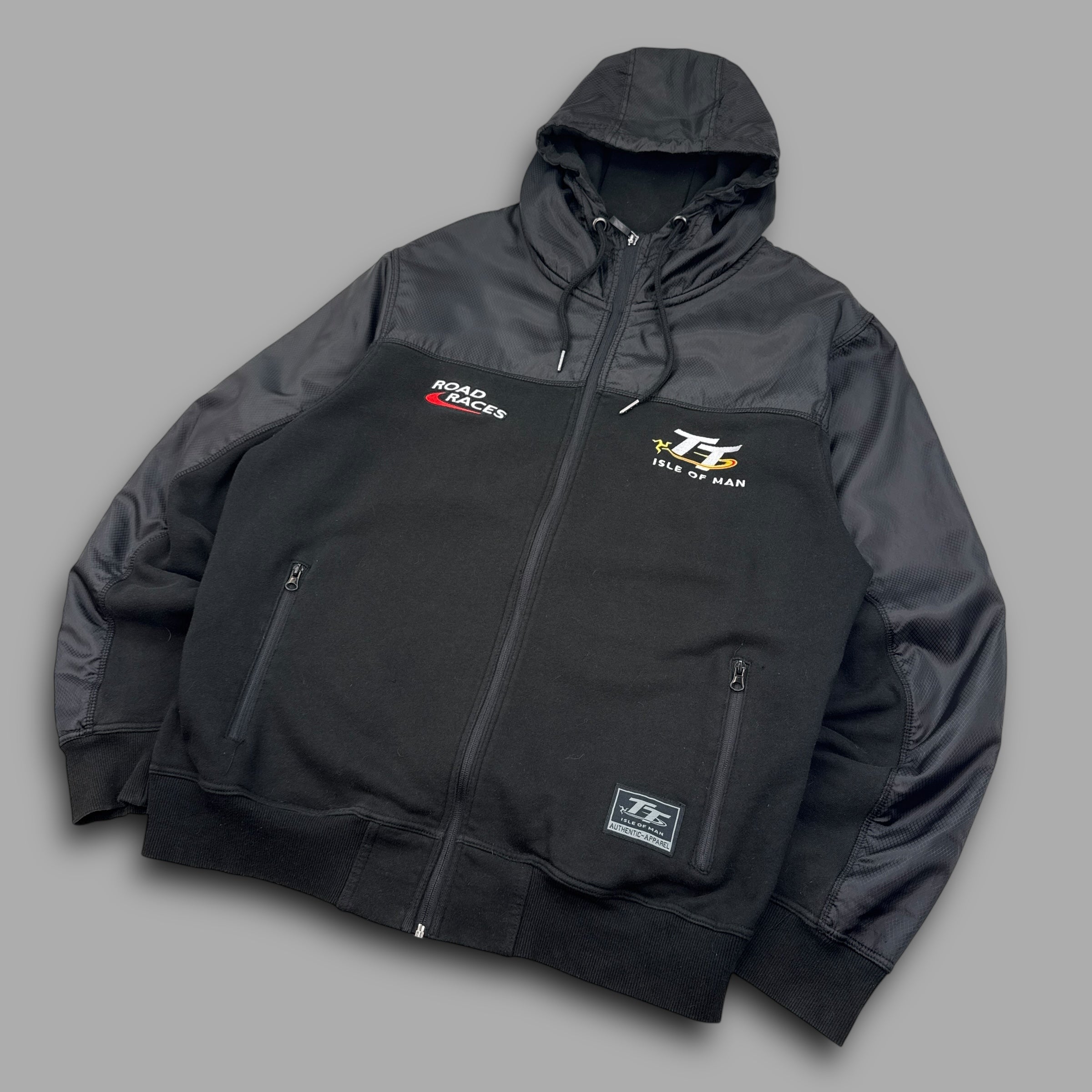 Isle of man TT 2000's full-zip hybrid hoodie (XL)