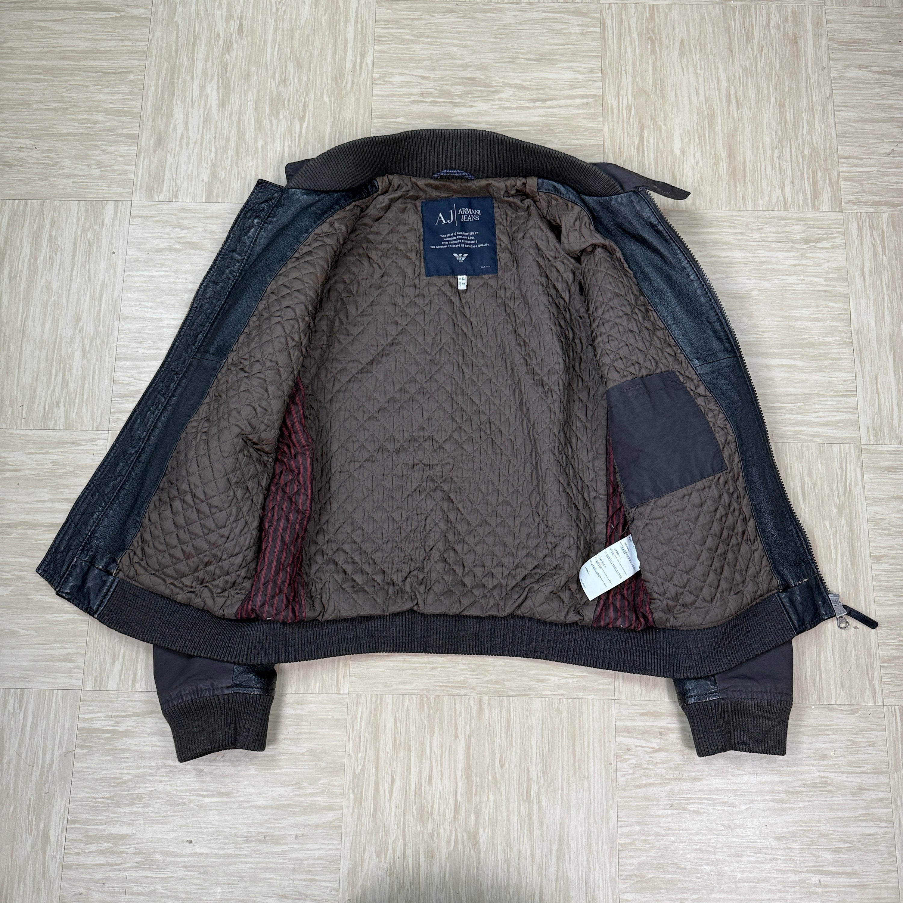 Armani 2000's multi-pocket leather hybrid jacket (S-M)