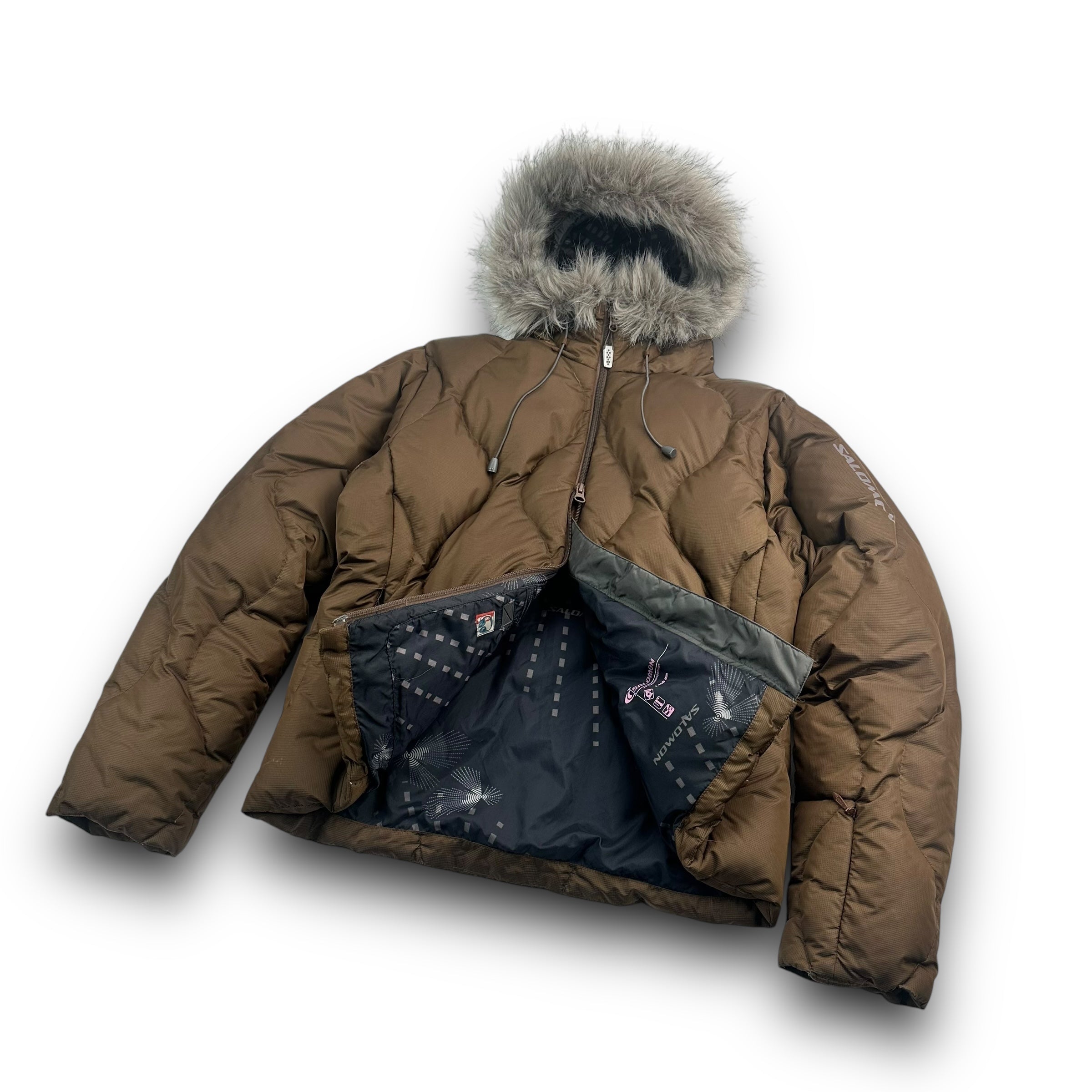 Salomon 2006 down-filled fur hood puffer jacket (S) wms