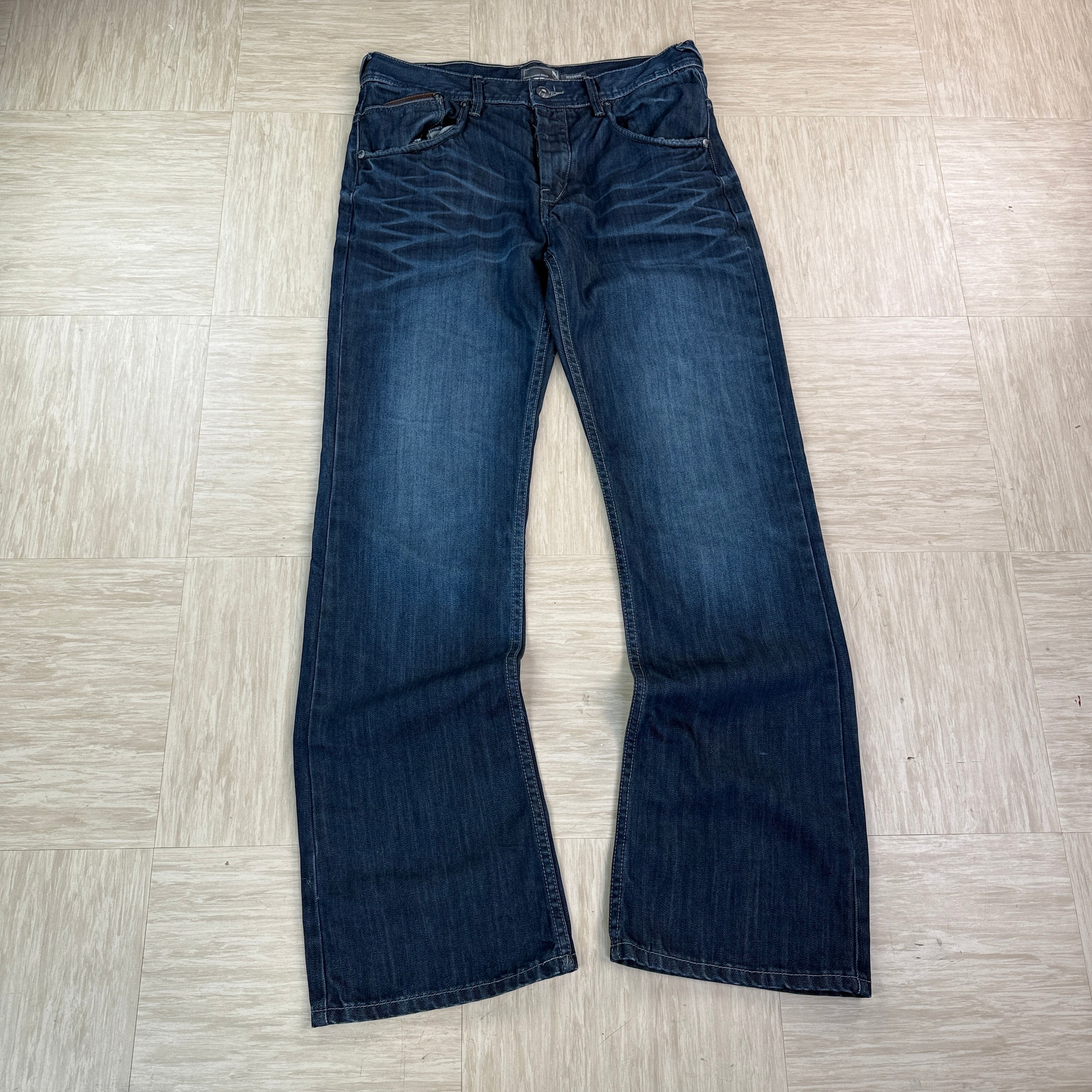 Diesel 1990's Hudson fit dark denim relaxed bootcut jeans (M)