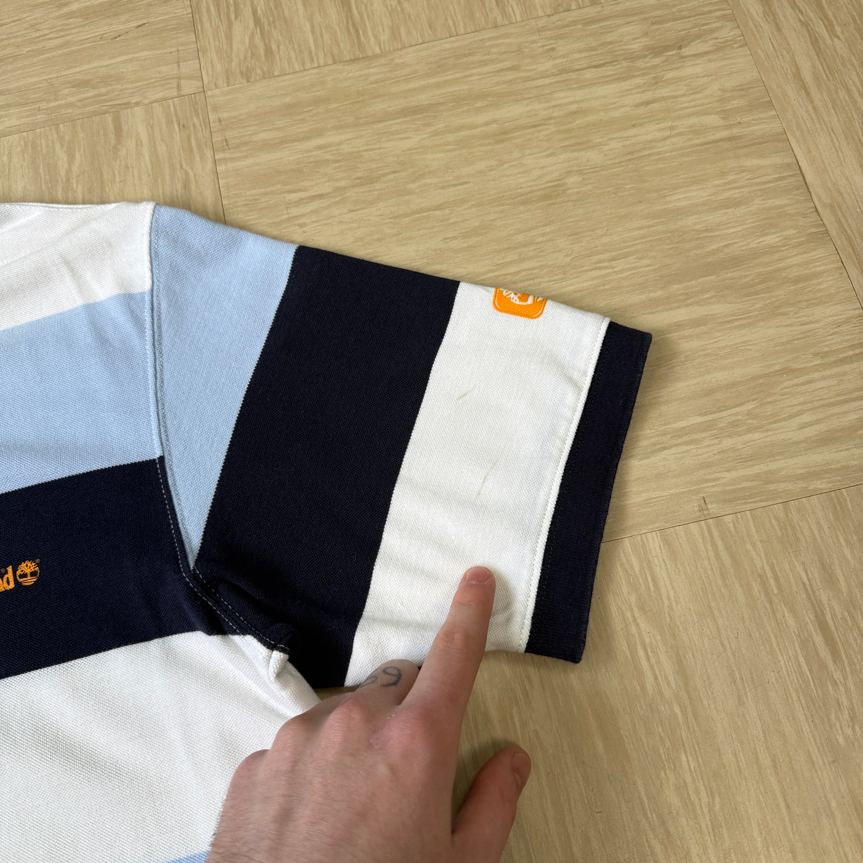 Timberland 2006 horizontal striped polo shirt (L)