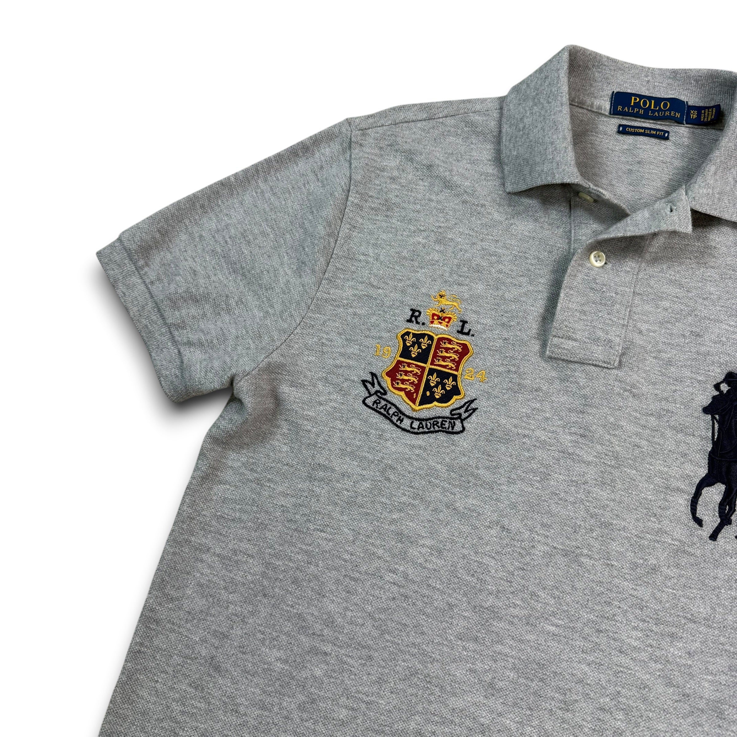Ralph Lauren 2000's embroidered crest and big pony polo shirt (XS)