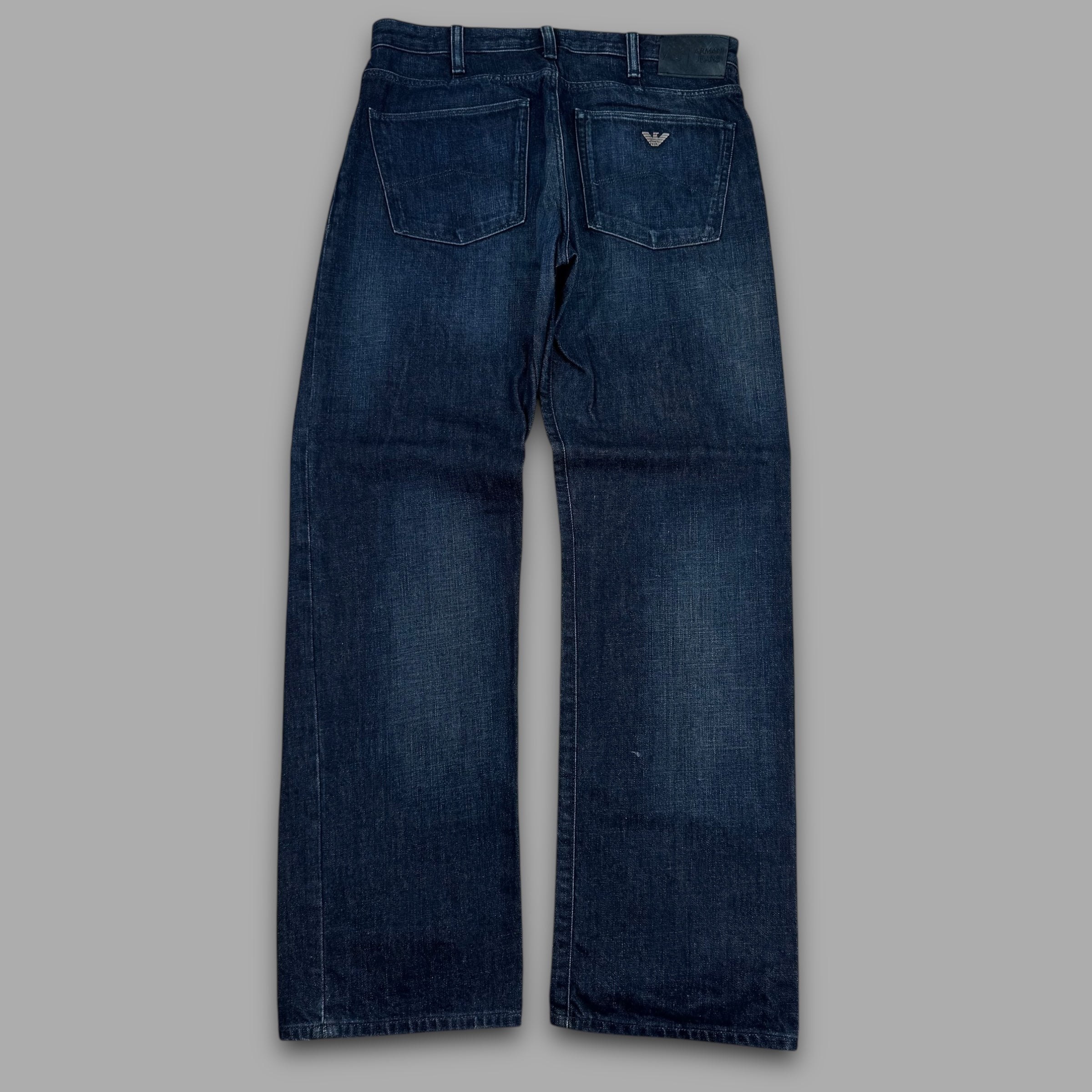 Armani 2000's dark denim relaxed straight fit jeans (S-M)