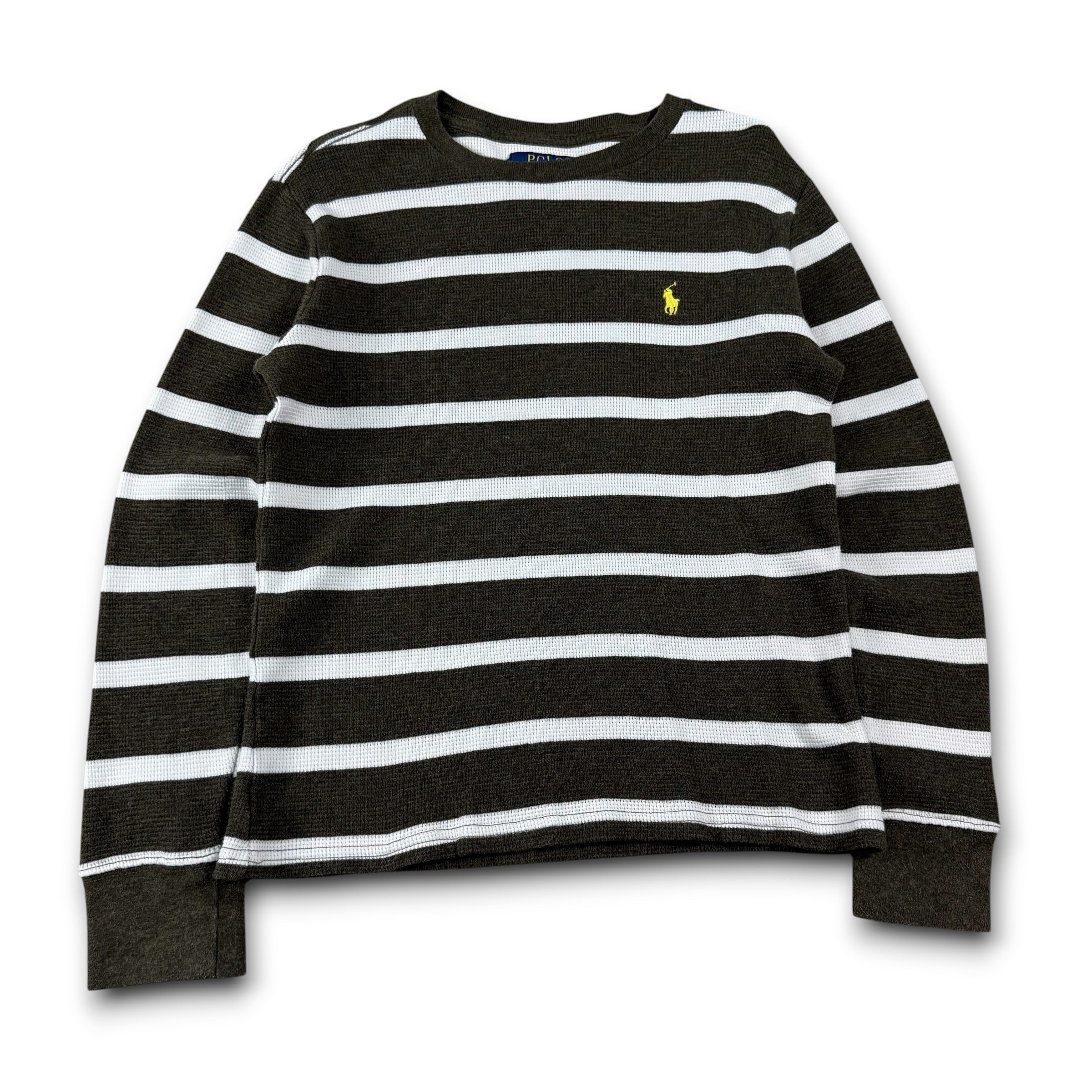 Ralph Lauren 2000's fitted horizontal stripe waffle knit long sleeve (XS)