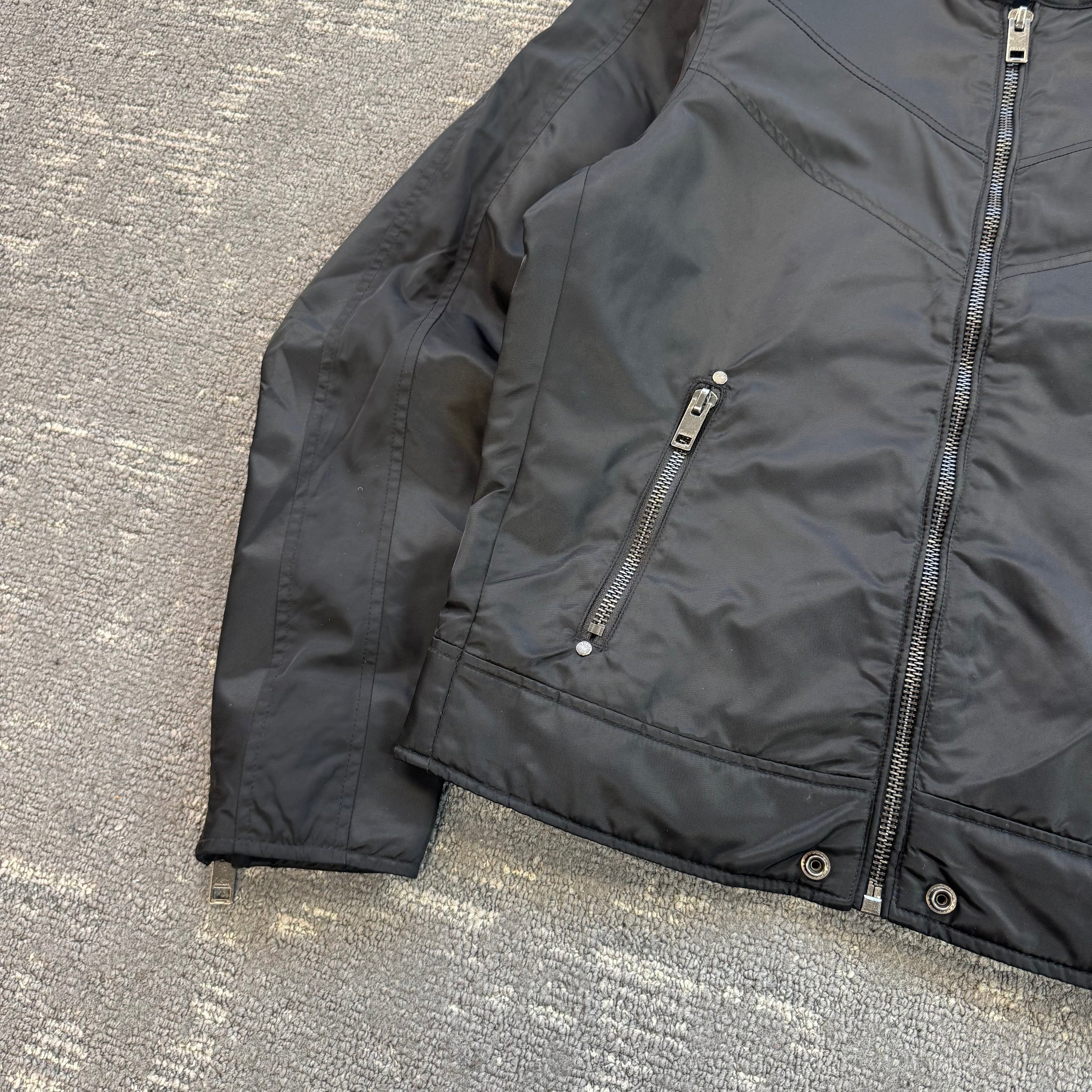 Diesel 2000's technical nylon fitted biker jacket (L)