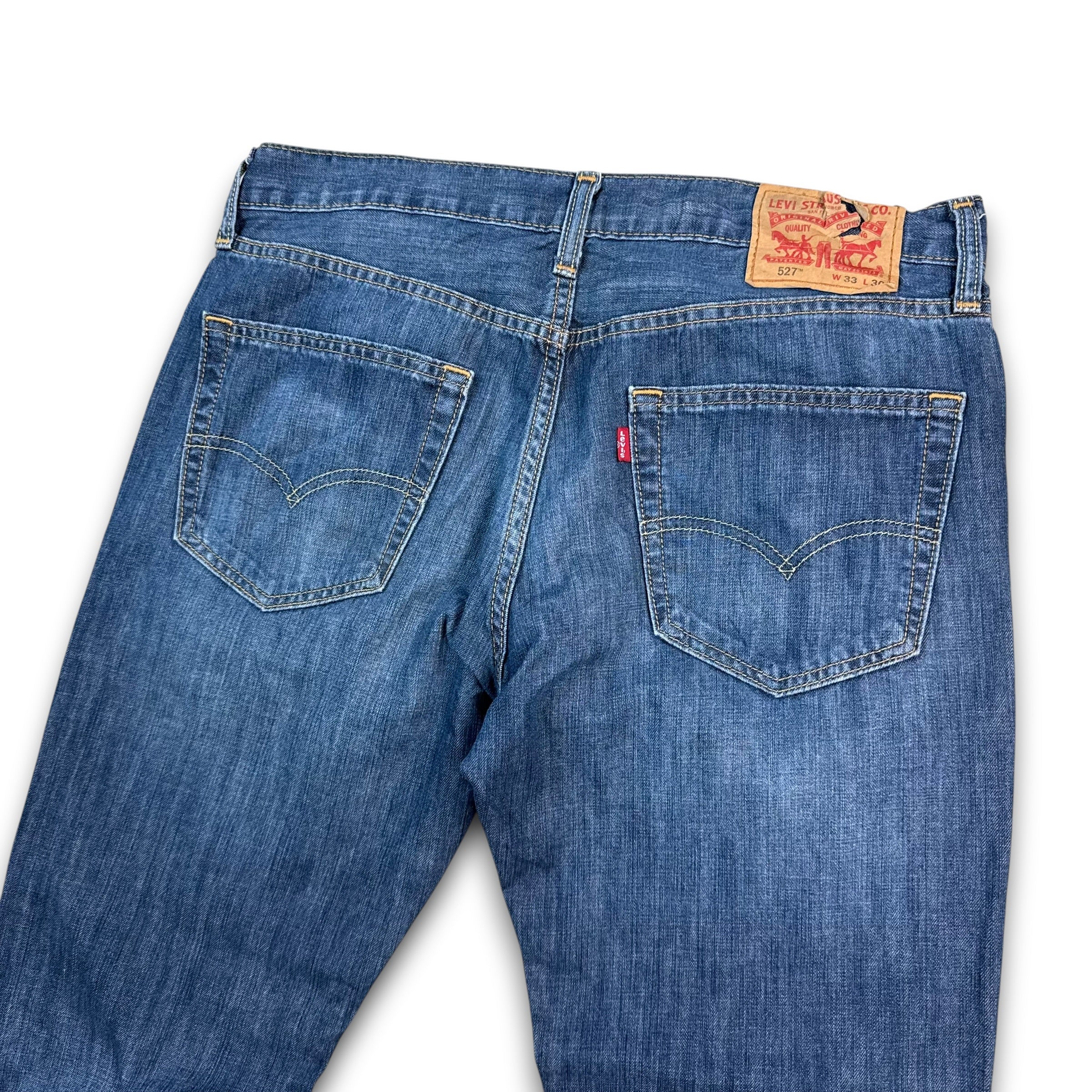 Levi's 527 2000's distressed faded denim bootcut jeans (S)