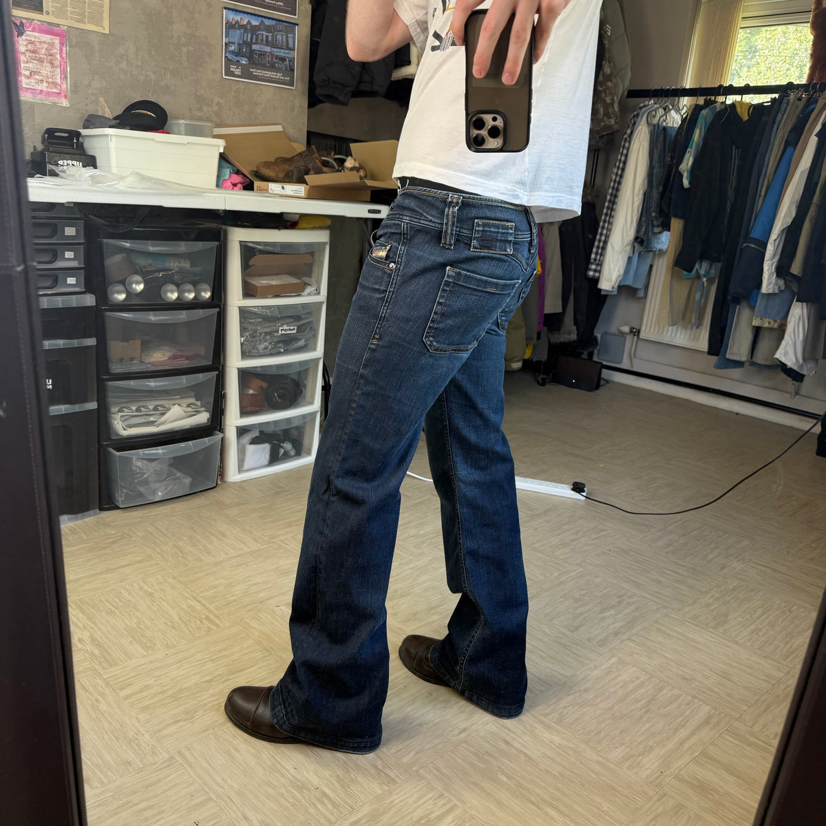 Diesel lambry 2000's relaxed fit denim bootcut jeans (S)