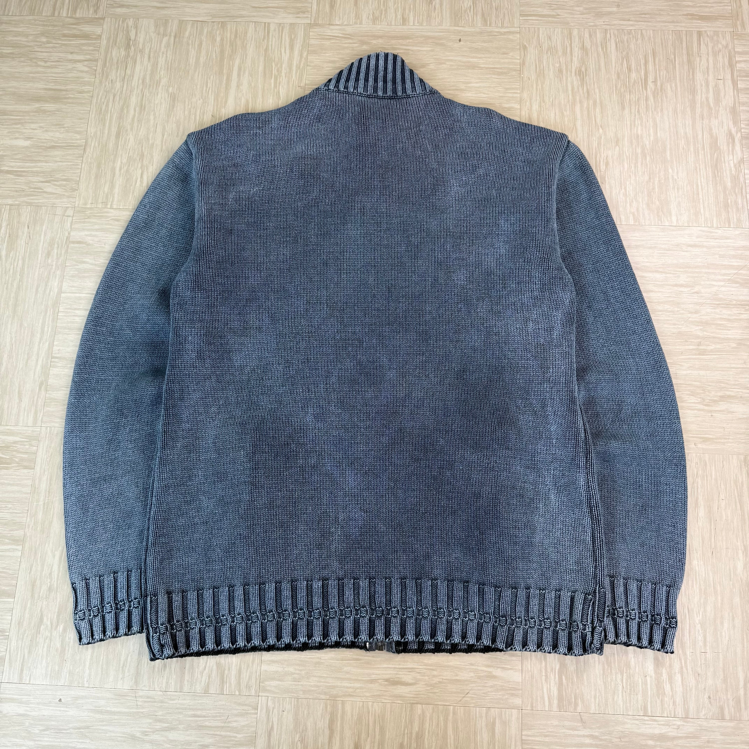 Diesel 2000's knit embroidered zip up hybrid jacket (XL)