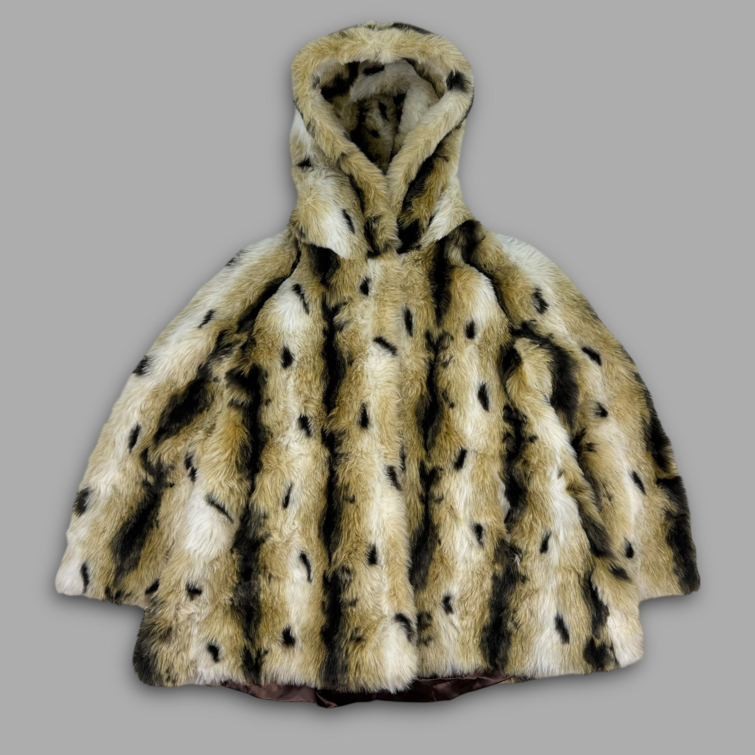 Marble 2000's faux lynx fur hooded coat with clasp closures (XS) wms