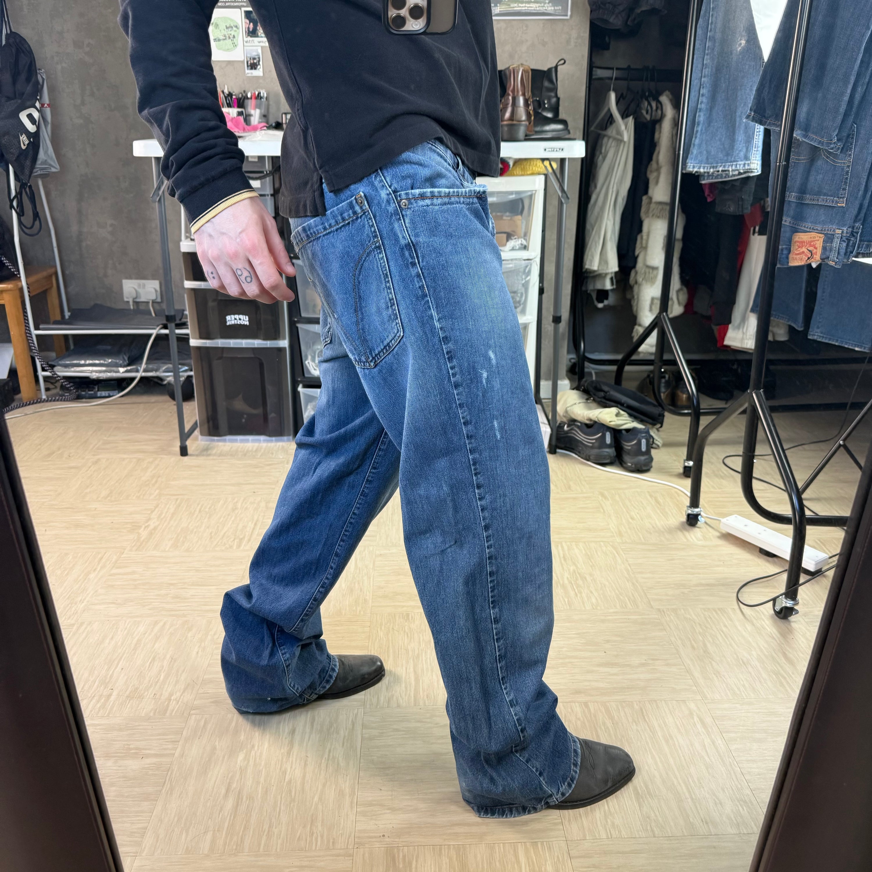 Dolce and gabbana 2000's low rise baggy straight leg denim jeans (M-L)