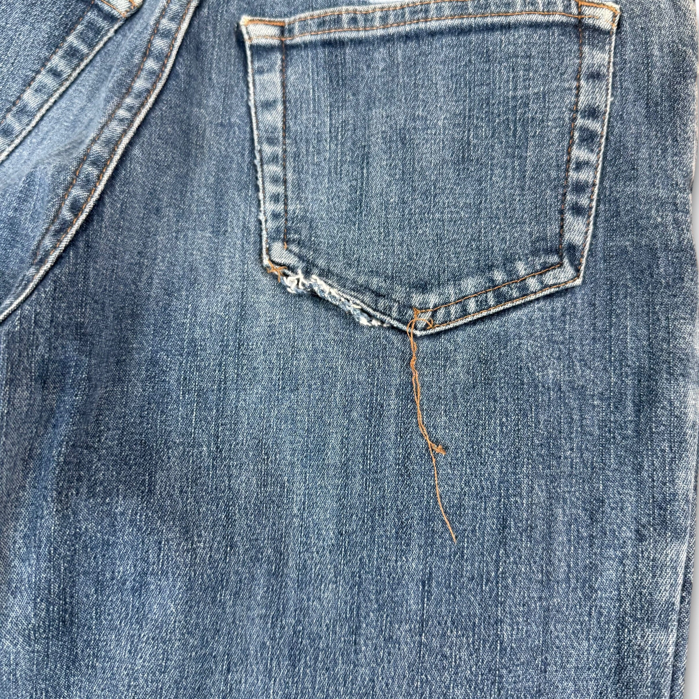 AMNs 2000's fitted washed denim bootcut flare jeans (S)