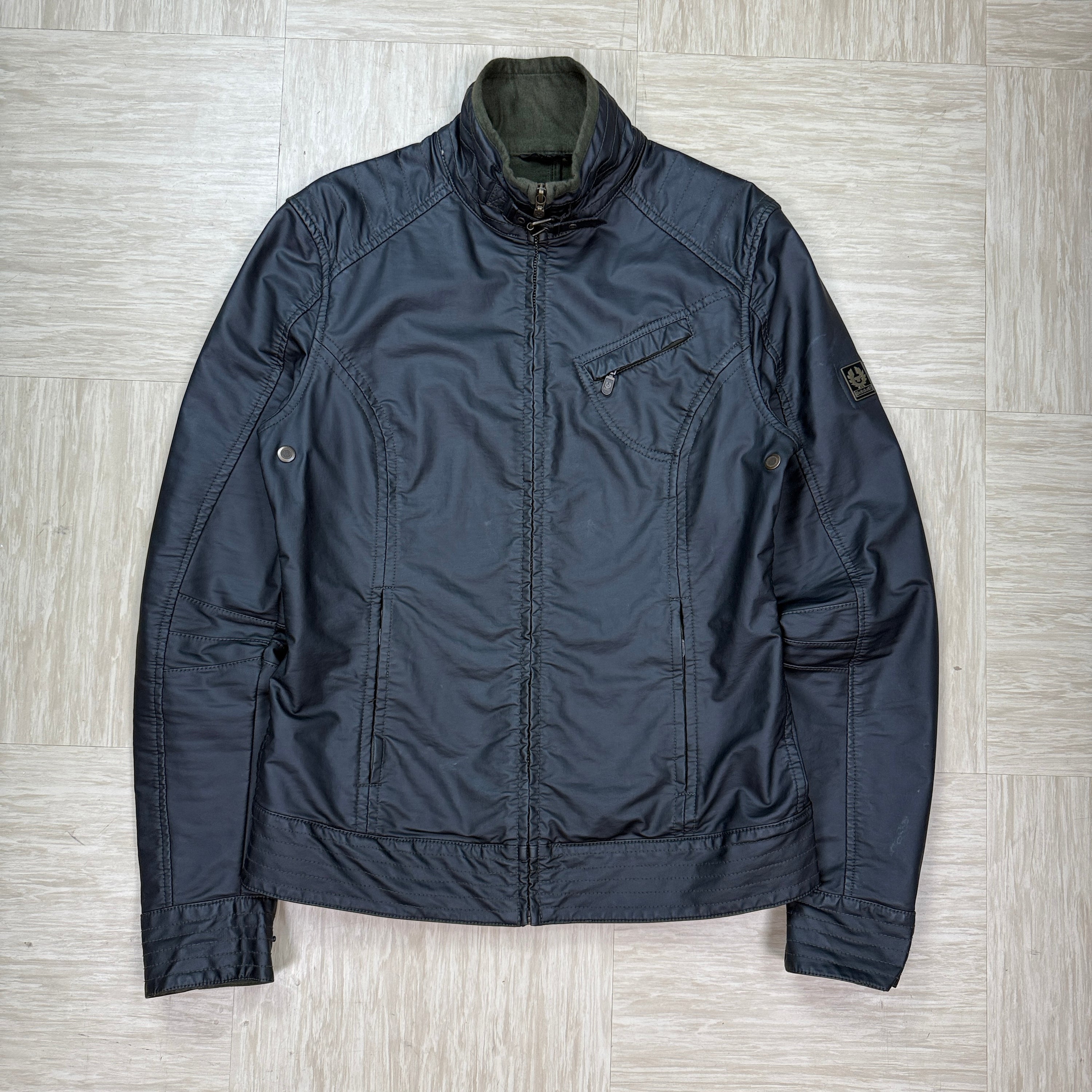 Belstaff 1990's technical leather pre v racer biker jacket (S)
