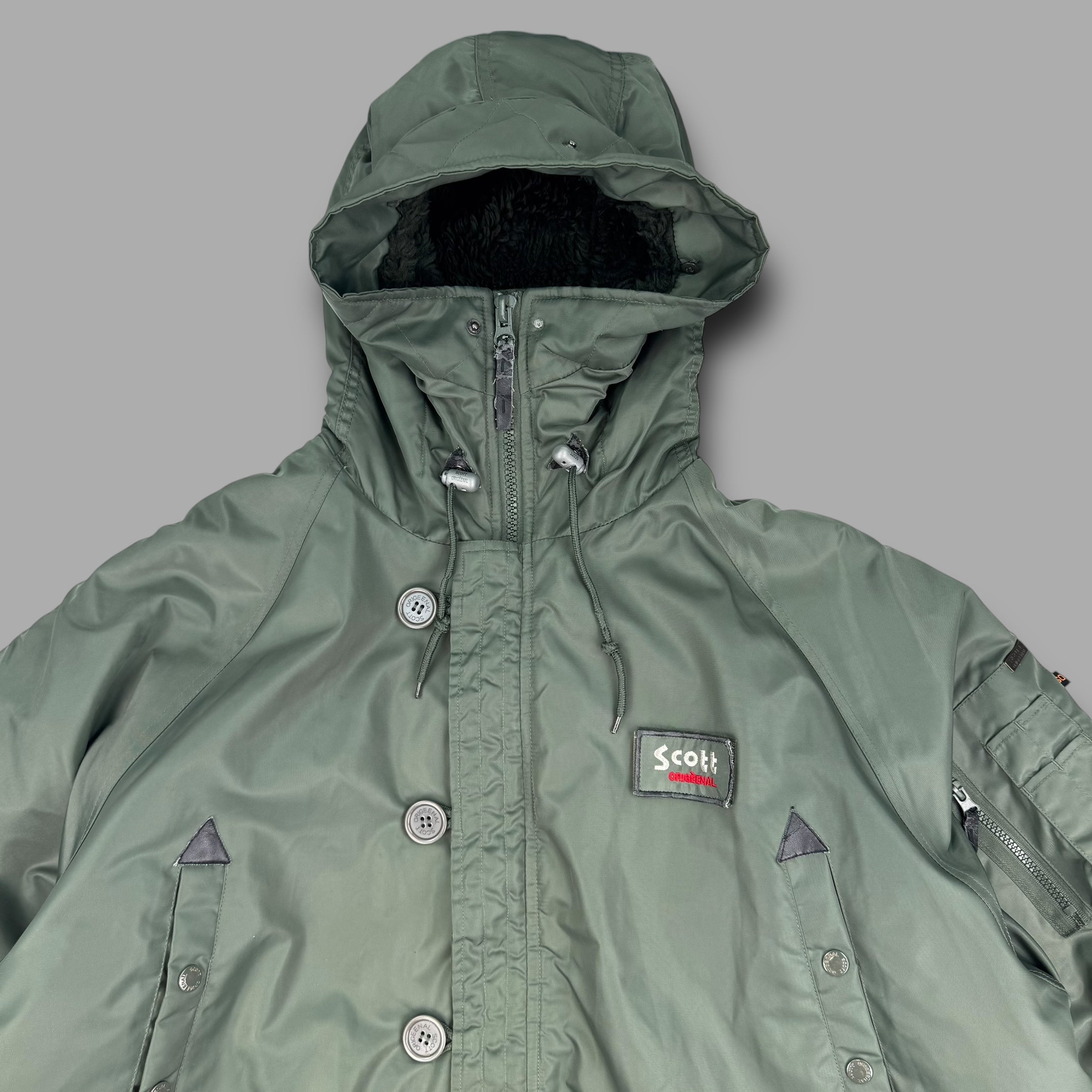 Scott 2000's technical N-3B nylon parka jacket (XL)